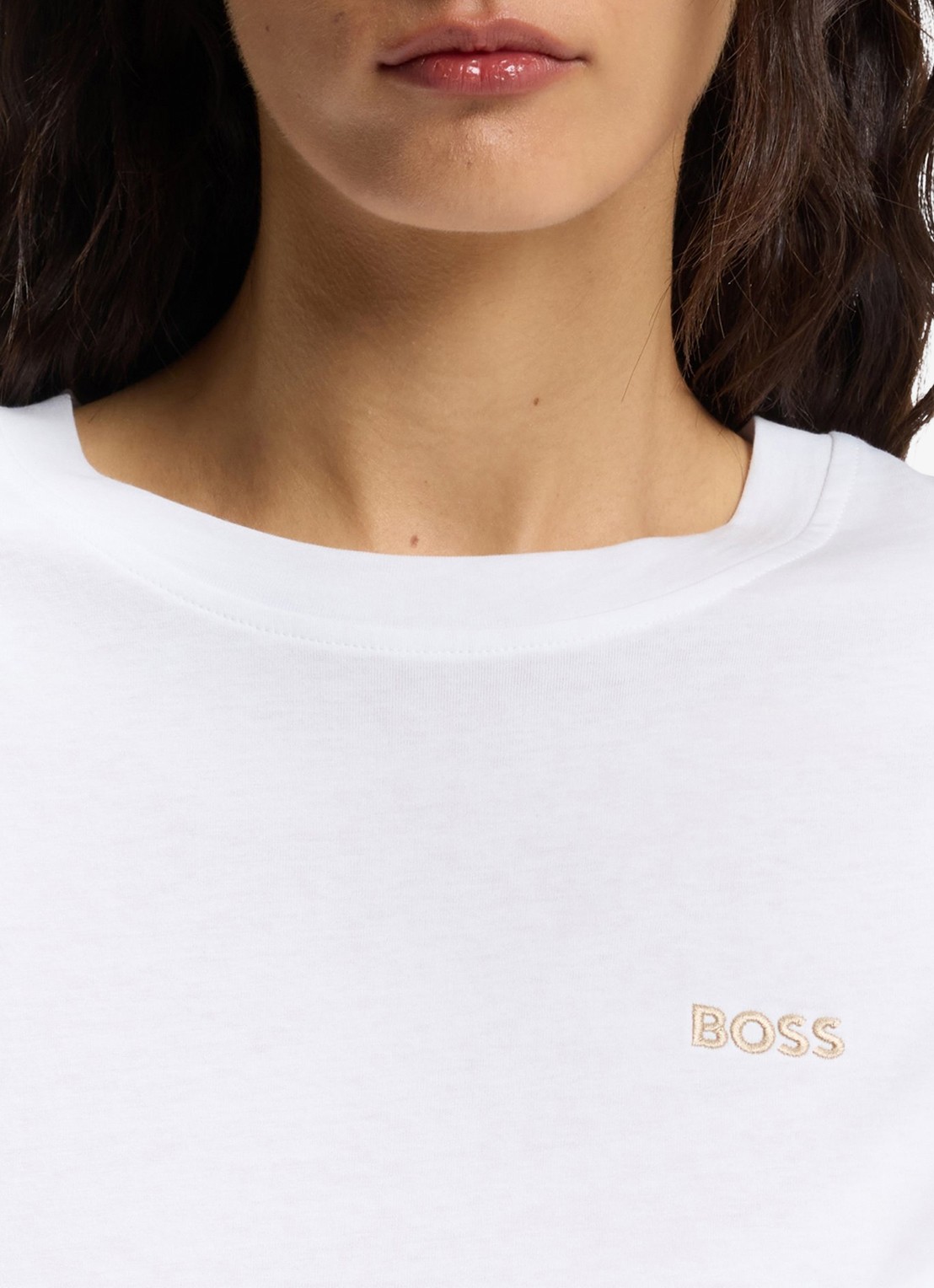 BOSS T-shirt van katoenen jersey met logodetail - detail 3 white-100 / wit