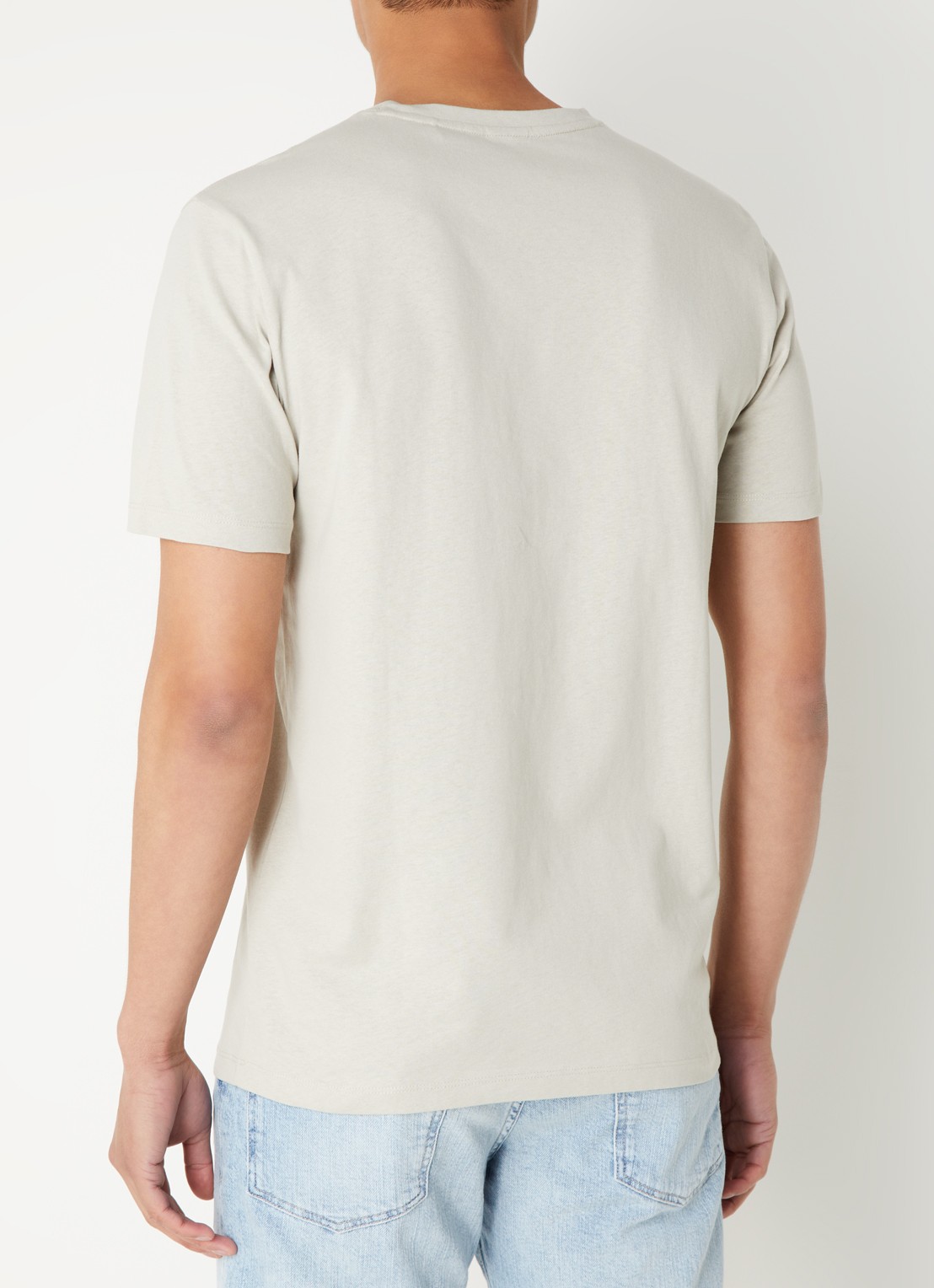 BOSS T-shirt van katoenen jersey met logopatch - achterkant 4 beige