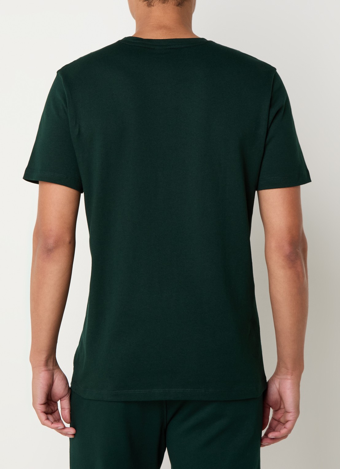 BOSS T-shirt van katoenen jersey met logopatch - achterkant 3 bronsgroen