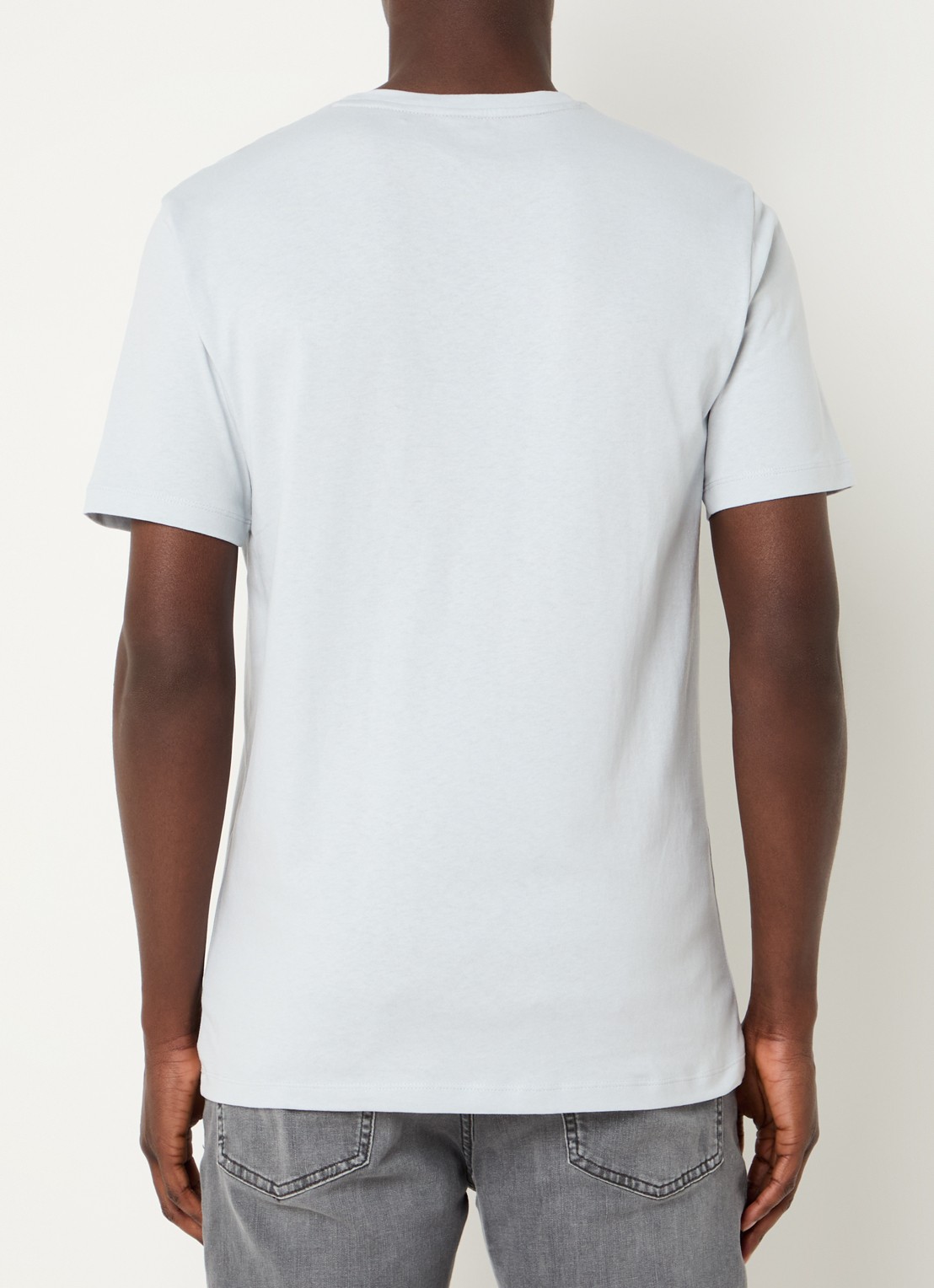 BOSS T-shirt van katoenen jersey met logopatch - achterkant 8 grijs