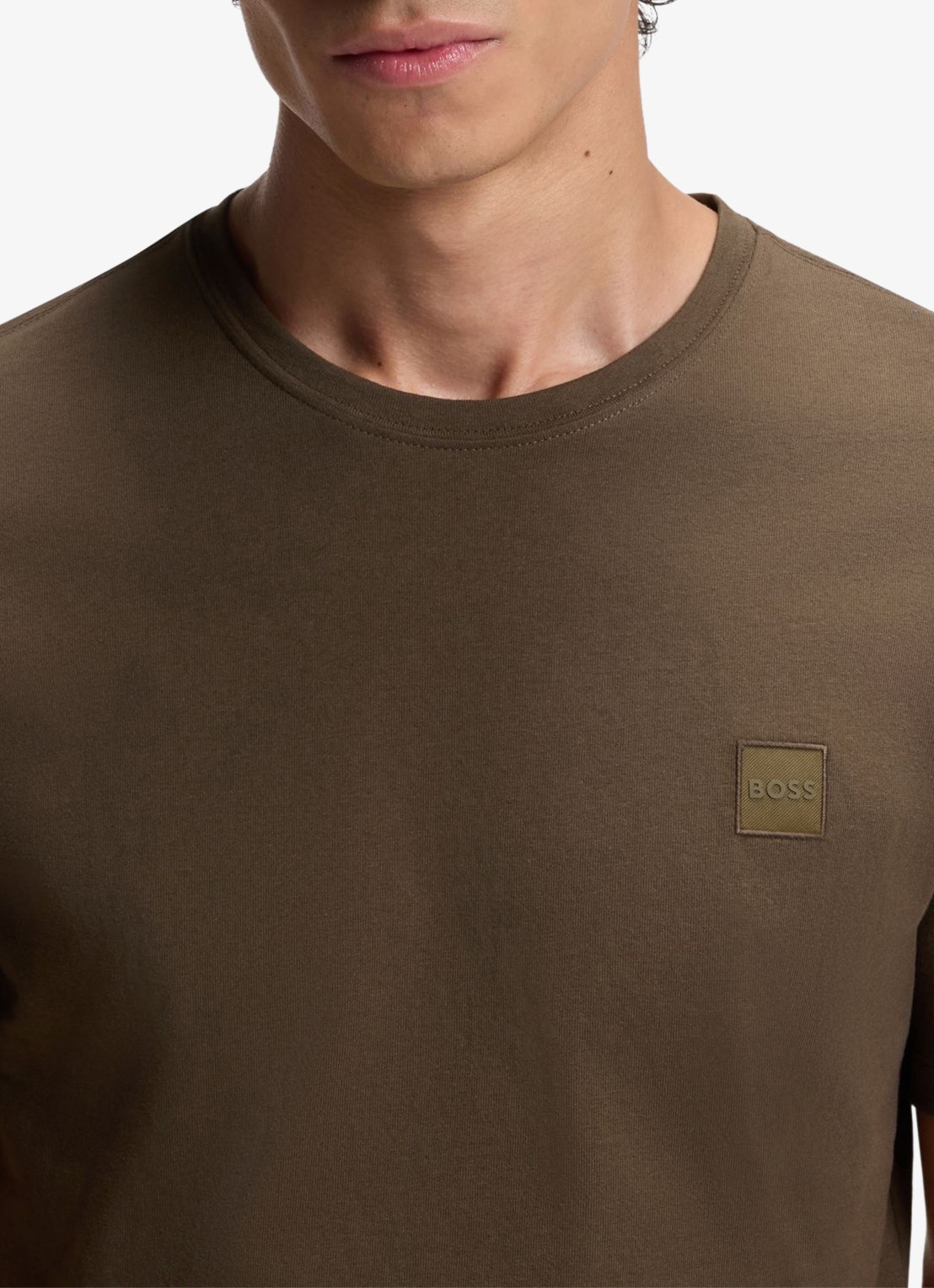 BOSS T-shirt van katoenen jersey met logopatch - detail 5 groen