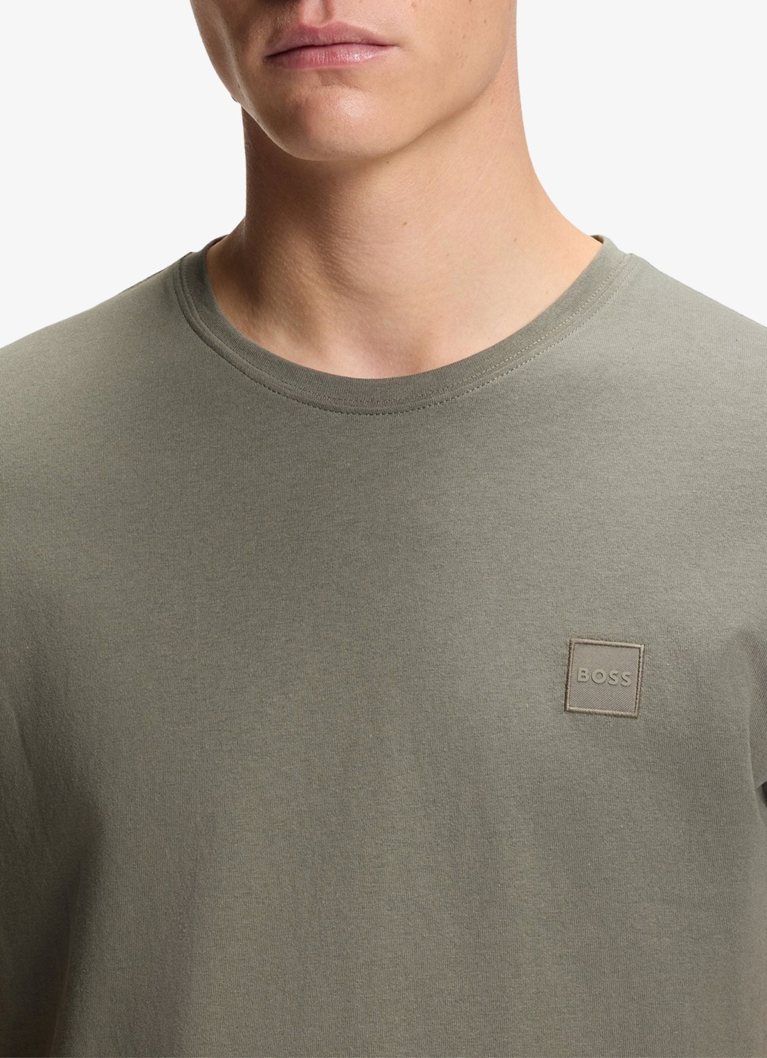 BOSS T-shirt van katoenen jersey met logopatch - detail 5 open grey-076