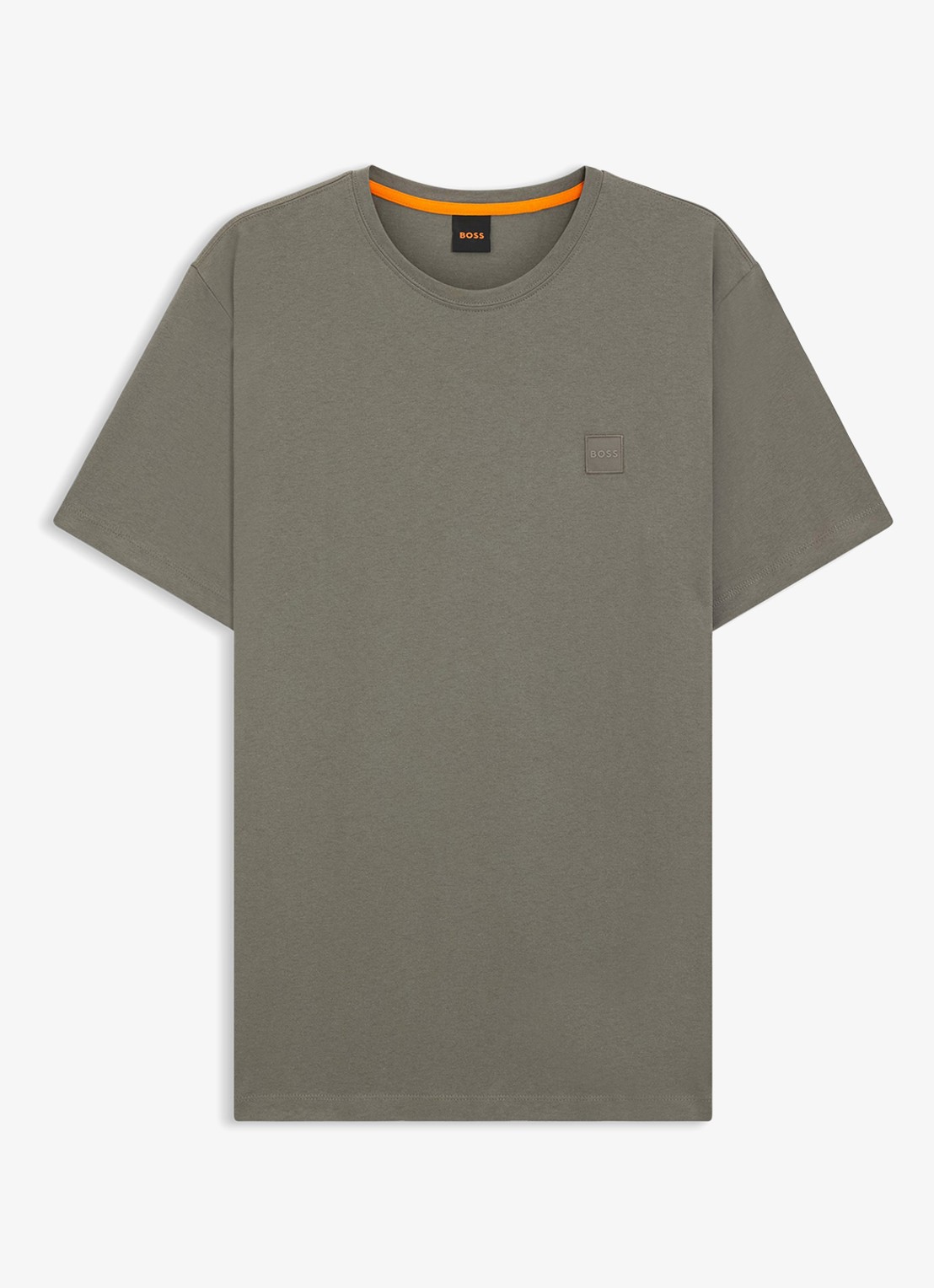 BOSS T-shirt van katoenen jersey met logopatch - voorkant open grey-076