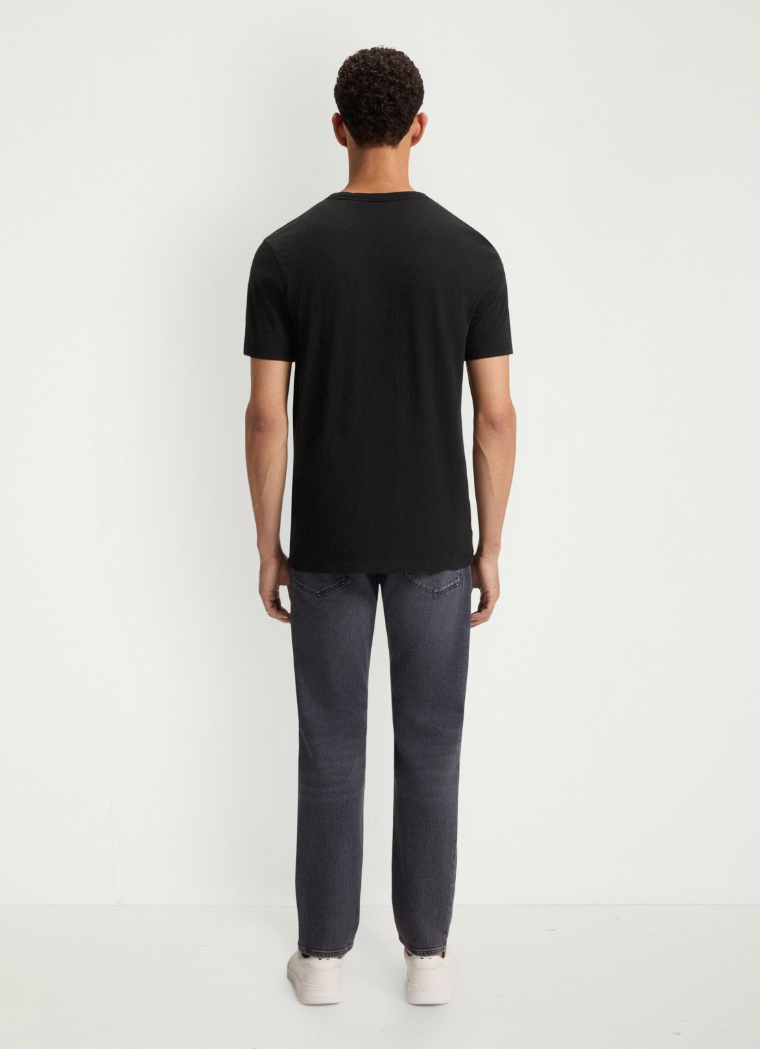 BOSS T-shirt van slubkatoen met logodetail - achterkant 4 zwart