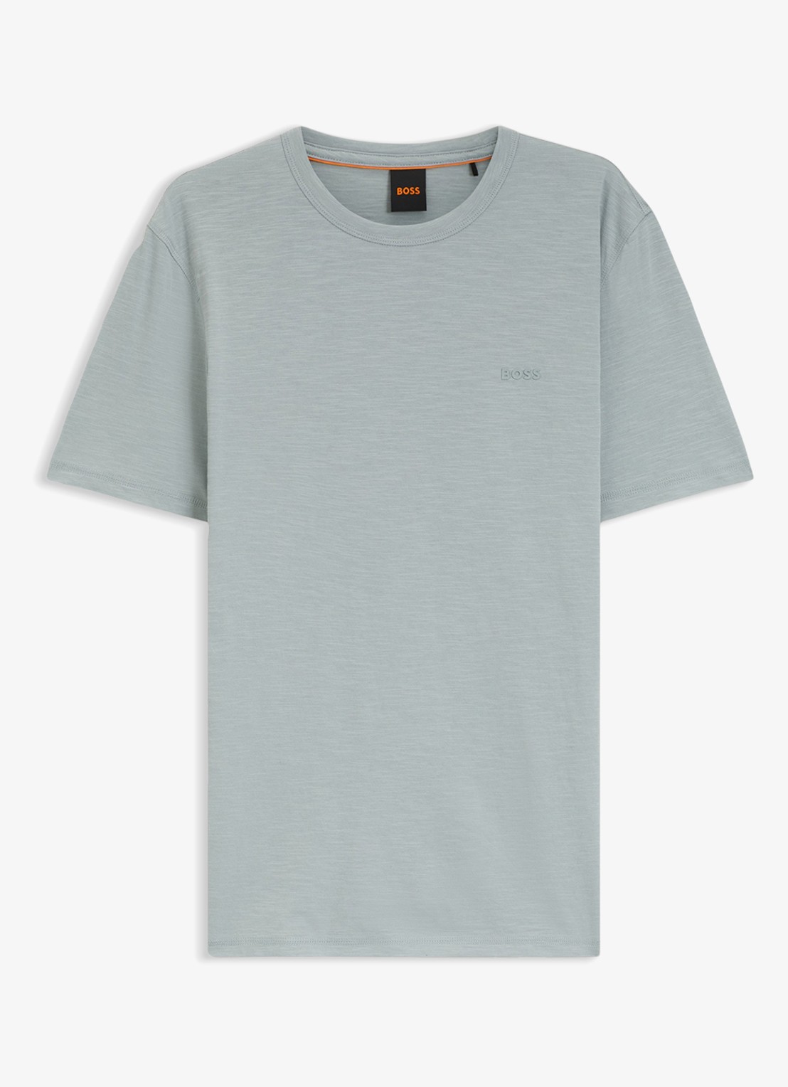 BOSS T-shirt van slubkatoen met logodetail - voorkant open grey-084 / grijs