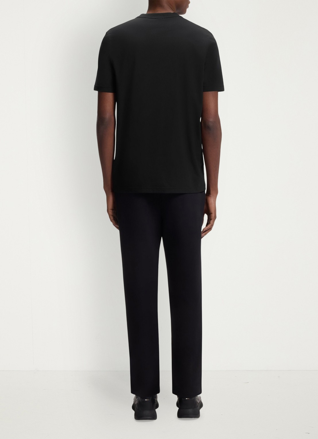BOSS T-shirt van stretchkatoen met logodetail - achterkant black-001 / zwart