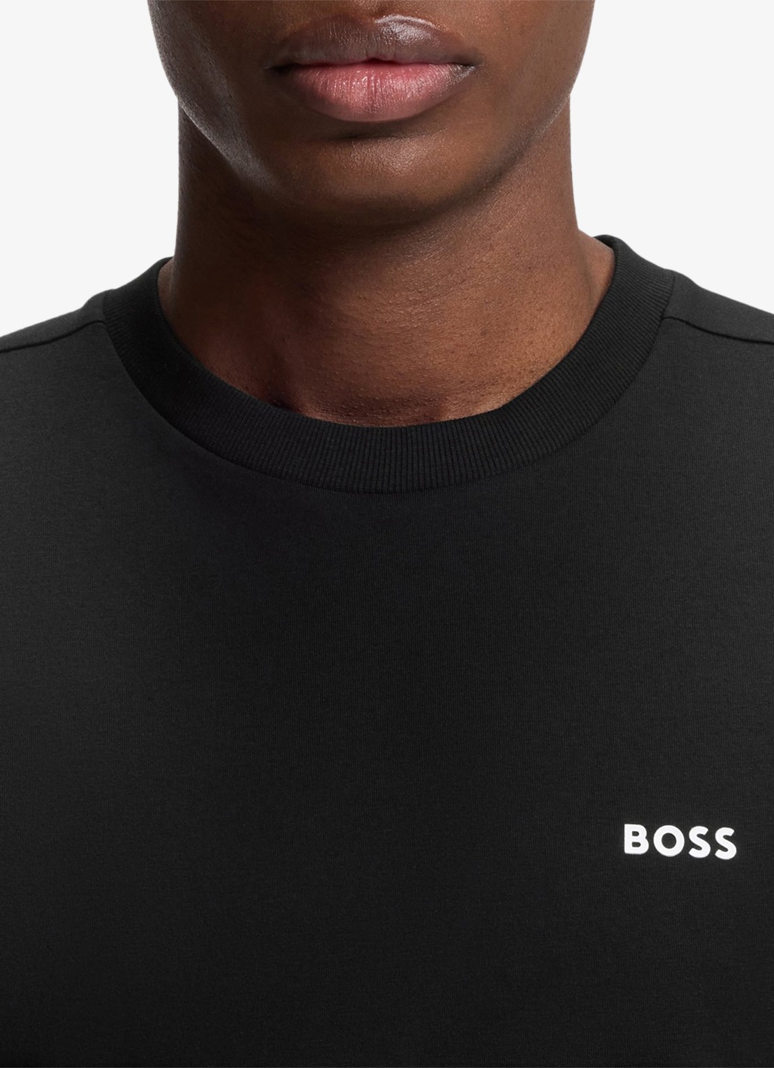 BOSS T-shirt van stretchkatoen met logodetail - detail 6 black-001 / zwart
