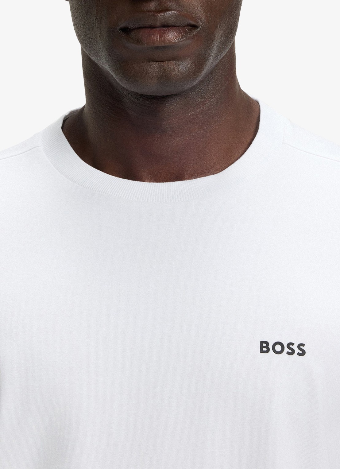 BOSS T-shirt van stretchkatoen met logodetail - detail 5 white-100 / wit