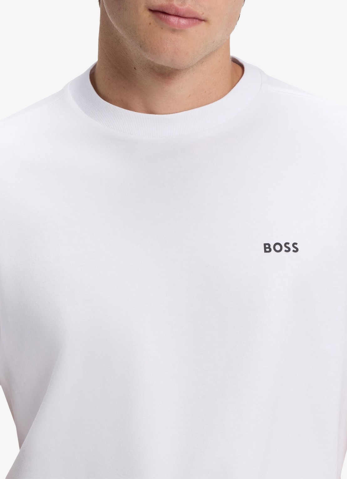 BOSS T-shirt van stretchkatoen met logodetail - detail 6 white-100 / wit