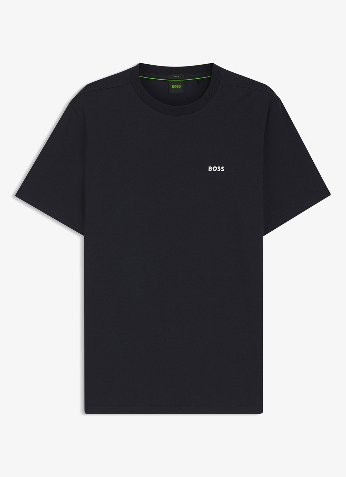 BOSS T-shirt van stretchkatoen met logodetail - voorkant dark blue-402 / blauw