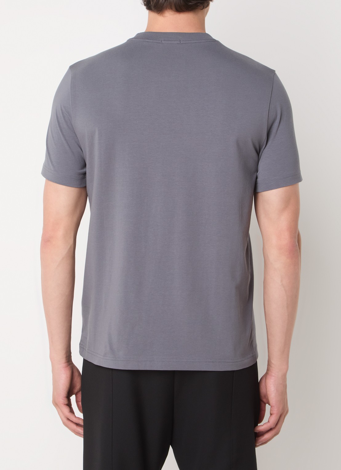 BOSS T-shirt van stretchkatoen met logodetail - achterkant 3 dark beige-251 / beige
