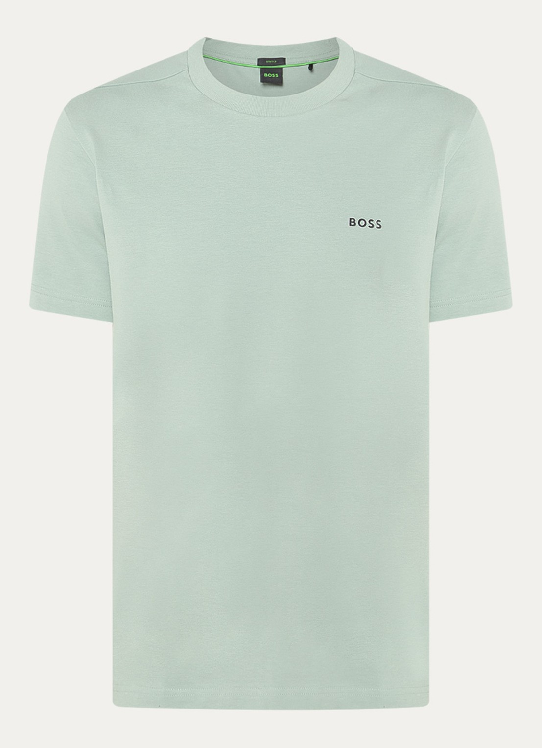 BOSS T-shirt van stretchkatoen met logodetail - voorkant open green-357 / groen