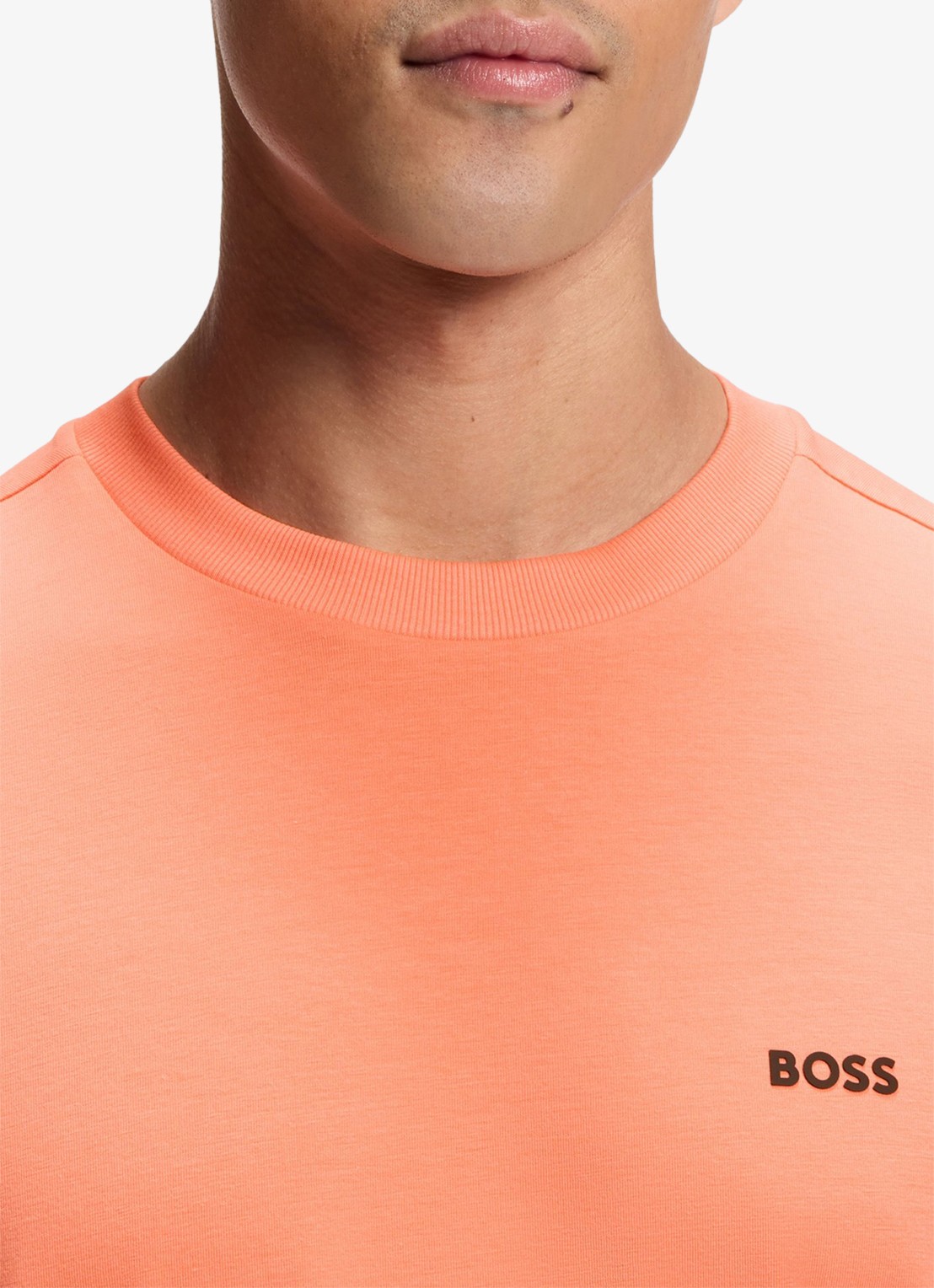 BOSS T-shirt van stretchkatoen met logodetail - detail 5 pink-650 / roze