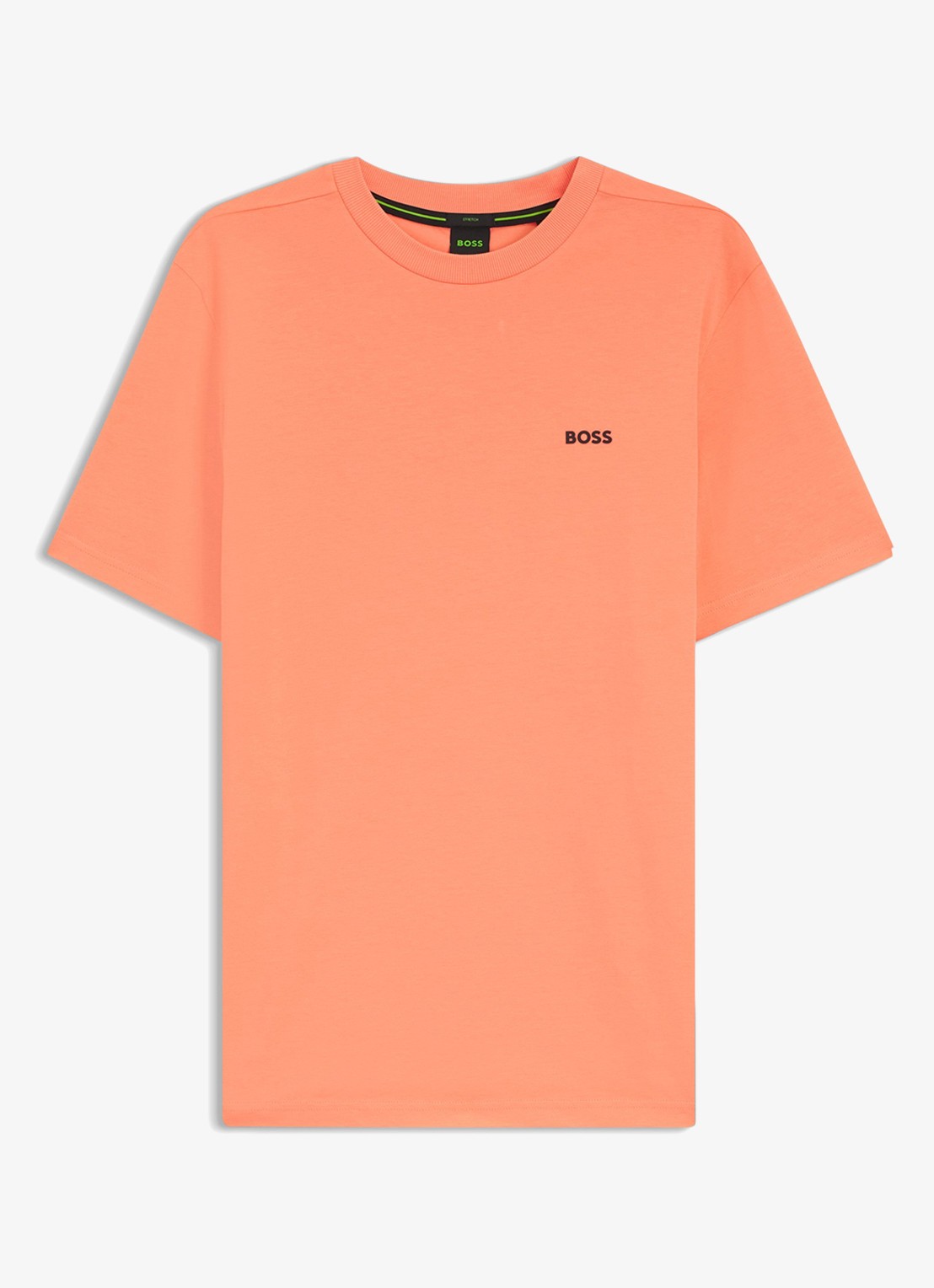 BOSS T-shirt van stretchkatoen met logodetail - voorkant 2 pink-650 / roze