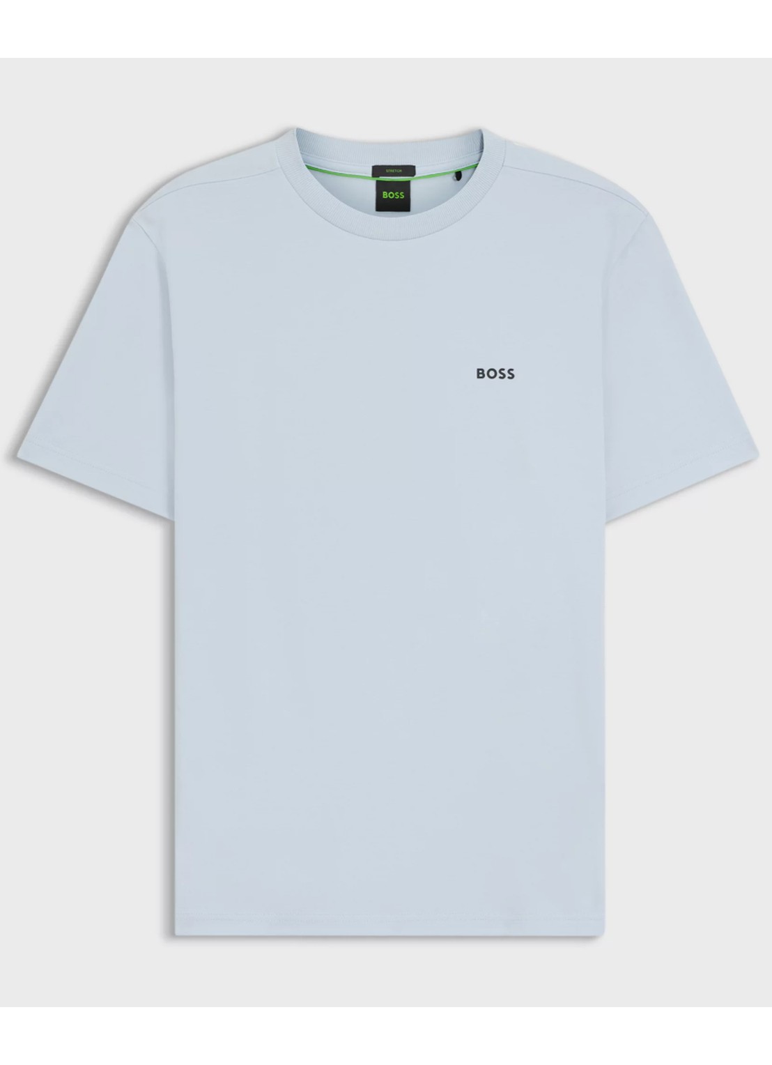 BOSS T-shirt van stretchkatoen met logodetail - voorkant open blue-460 / blauw