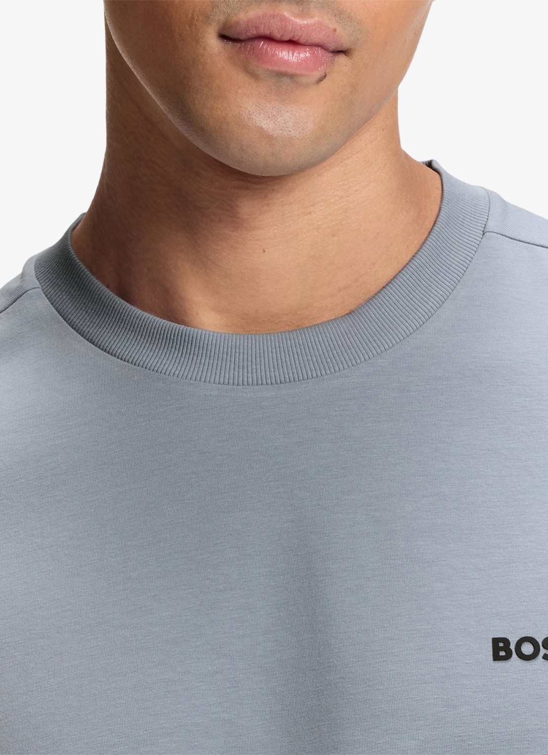 BOSS T-shirt van stretchkatoen met logodetail - detail 5 dark grey-026 / grijs