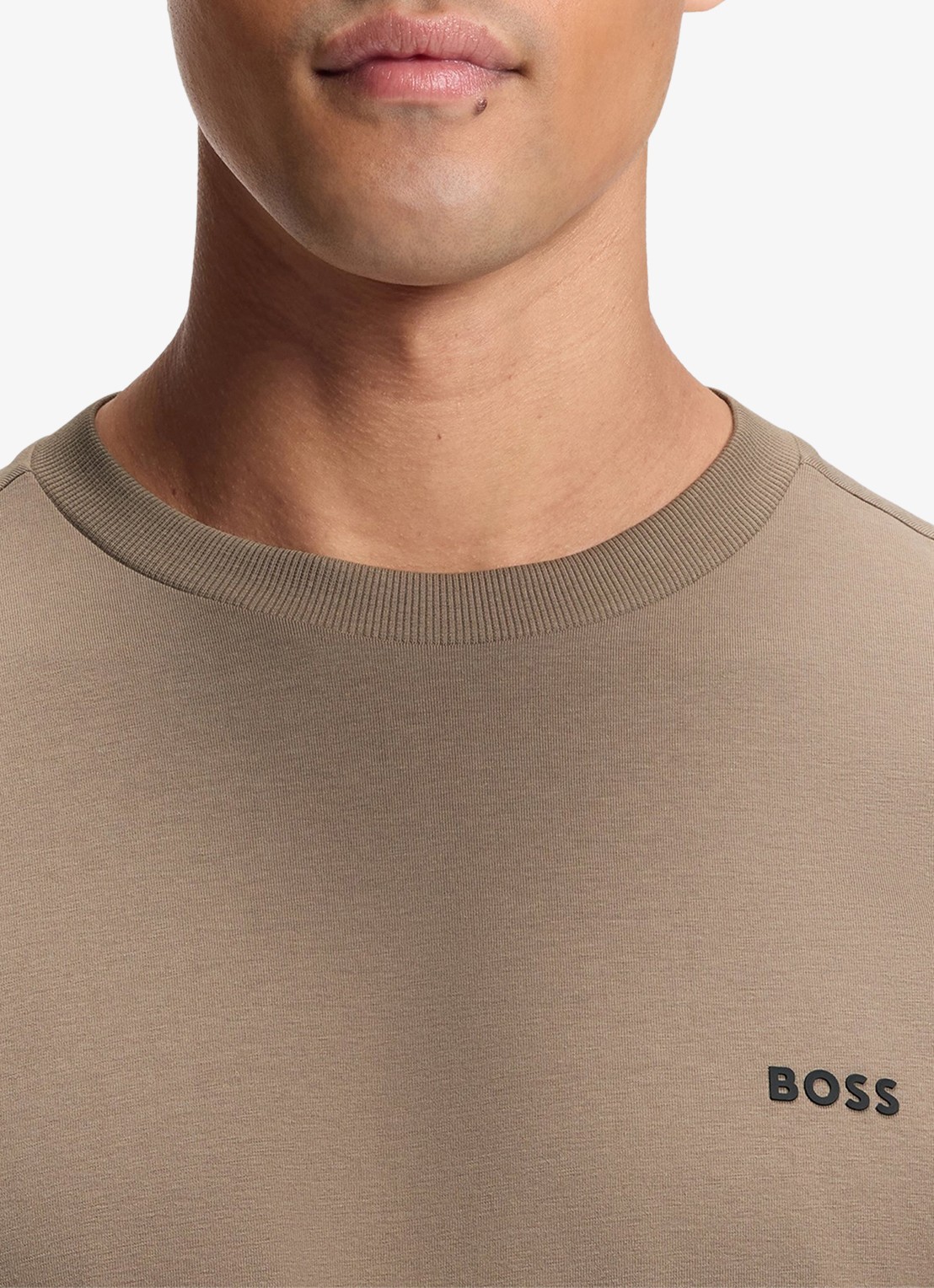 BOSS T-shirt van stretchkatoen met logodetail - detail 3 light/pastel green-336 / groen