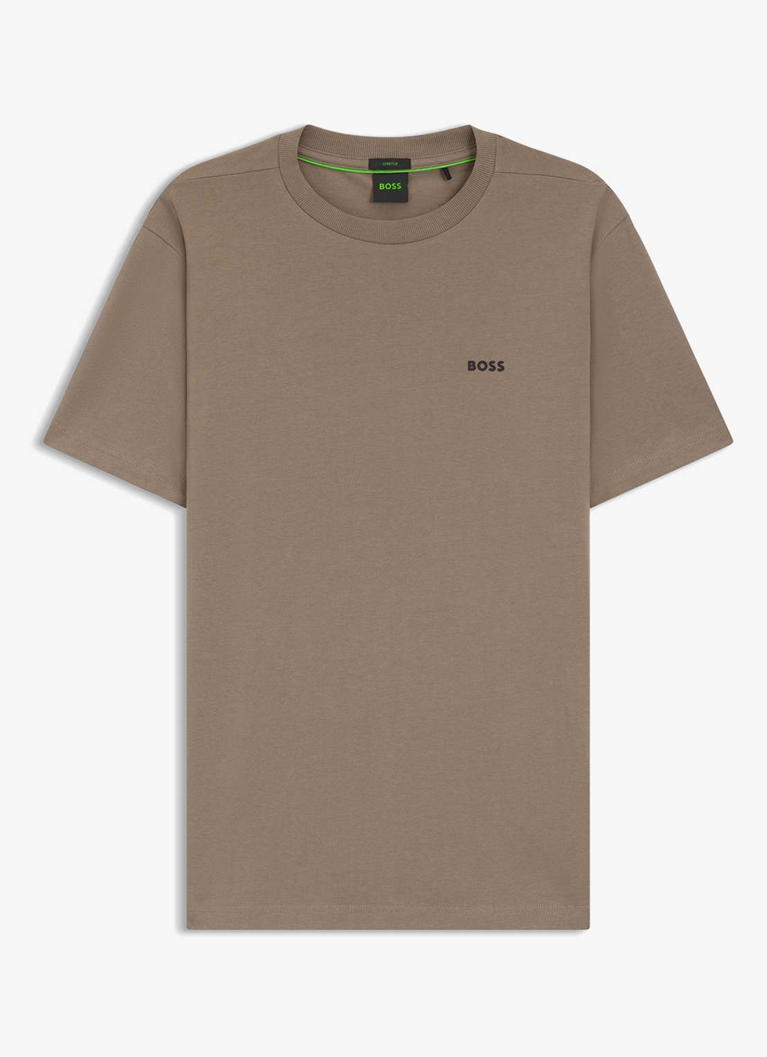 BOSS T-shirt van stretchkatoen met logodetail - voorkant 5 light/pastel green-336 / groen