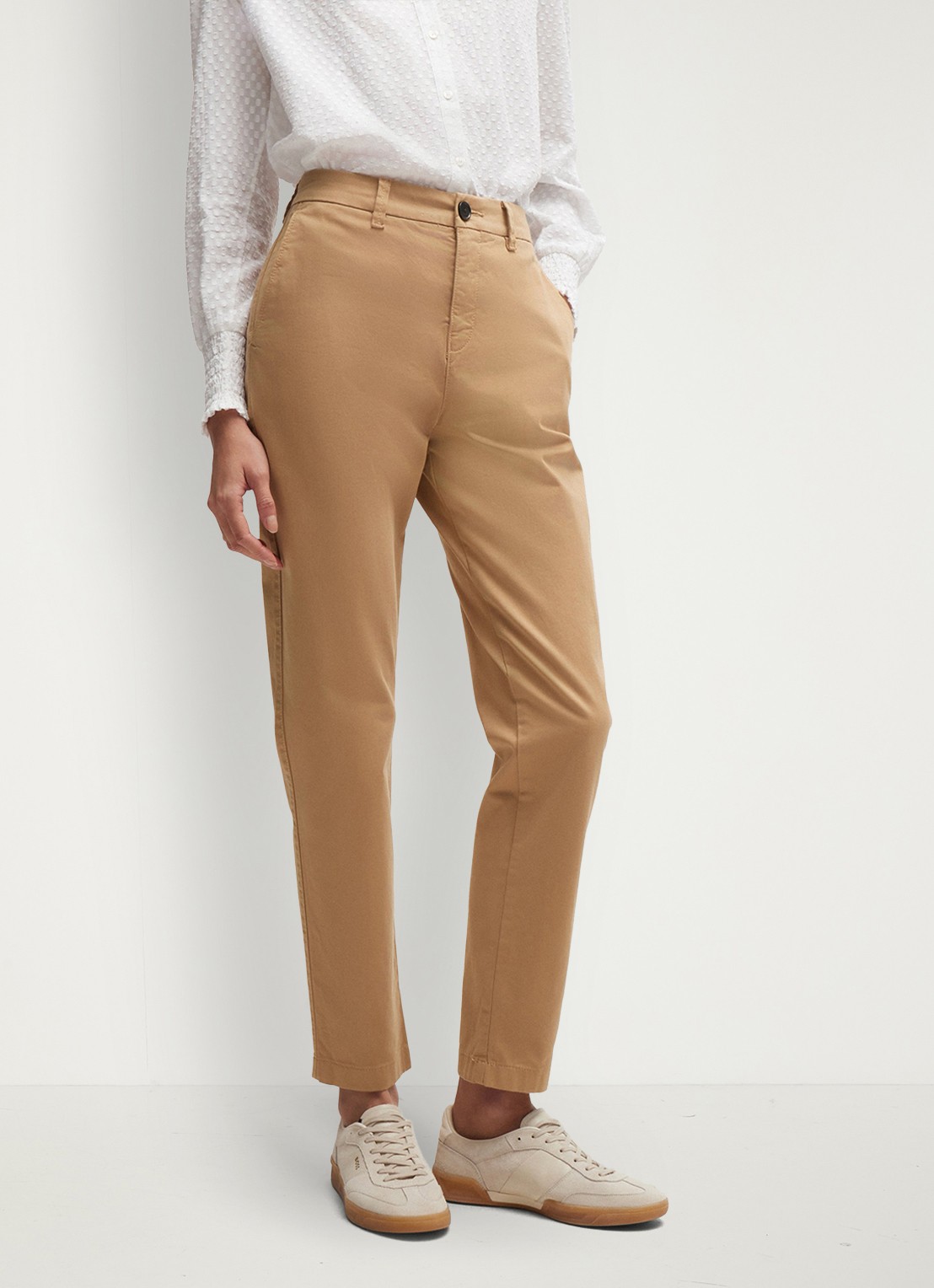 BOSS Tachini high waist slim fit chino met steekzakken en stretch - detail 4 camel