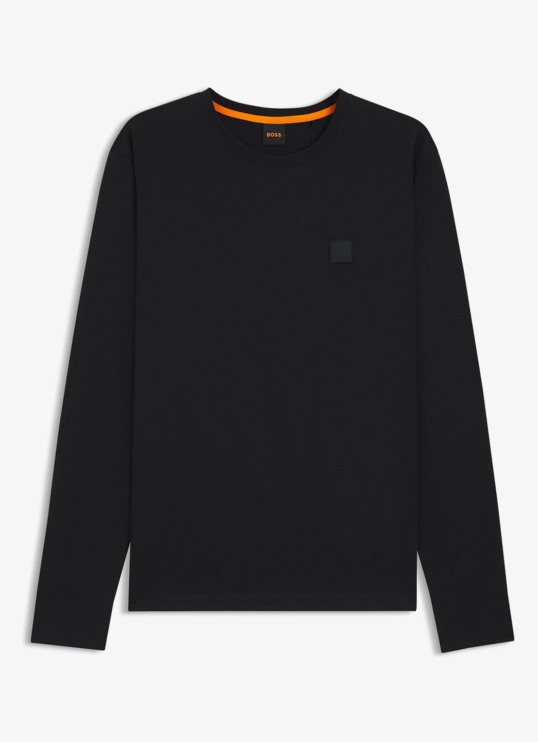 BOSS Tacks longsleeve met logo - voorkant zwart
