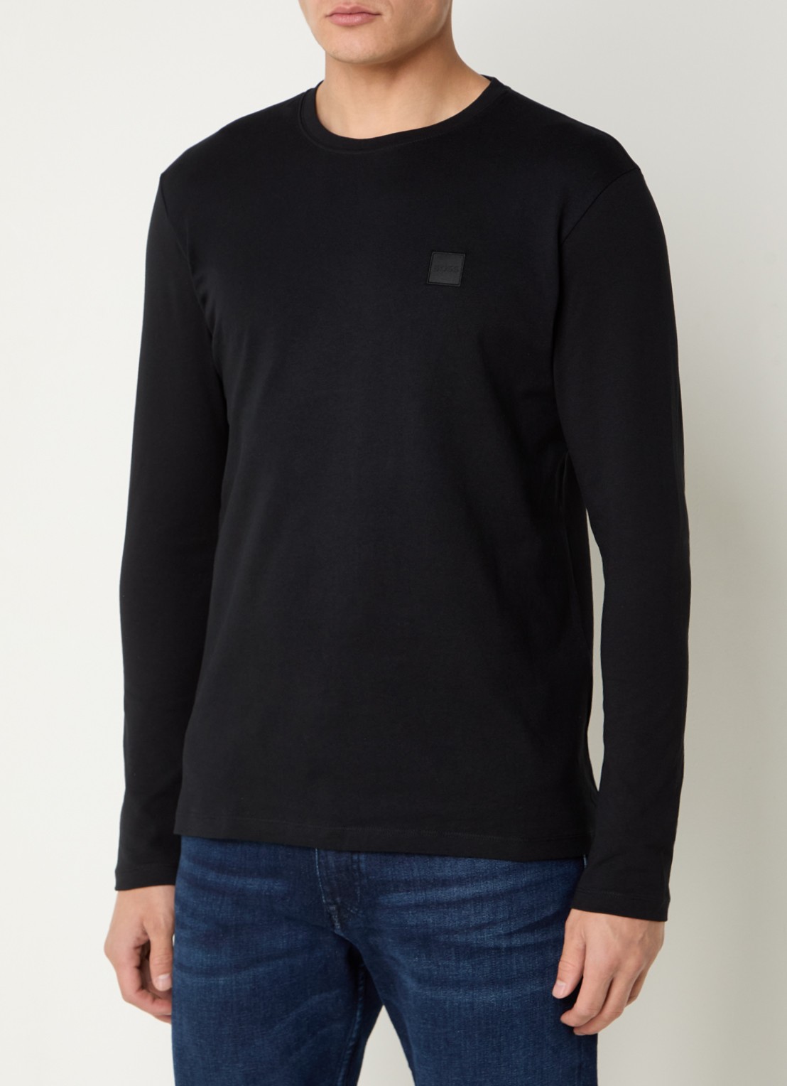 BOSS Tacks longsleeve met logo - detail 6 zwart