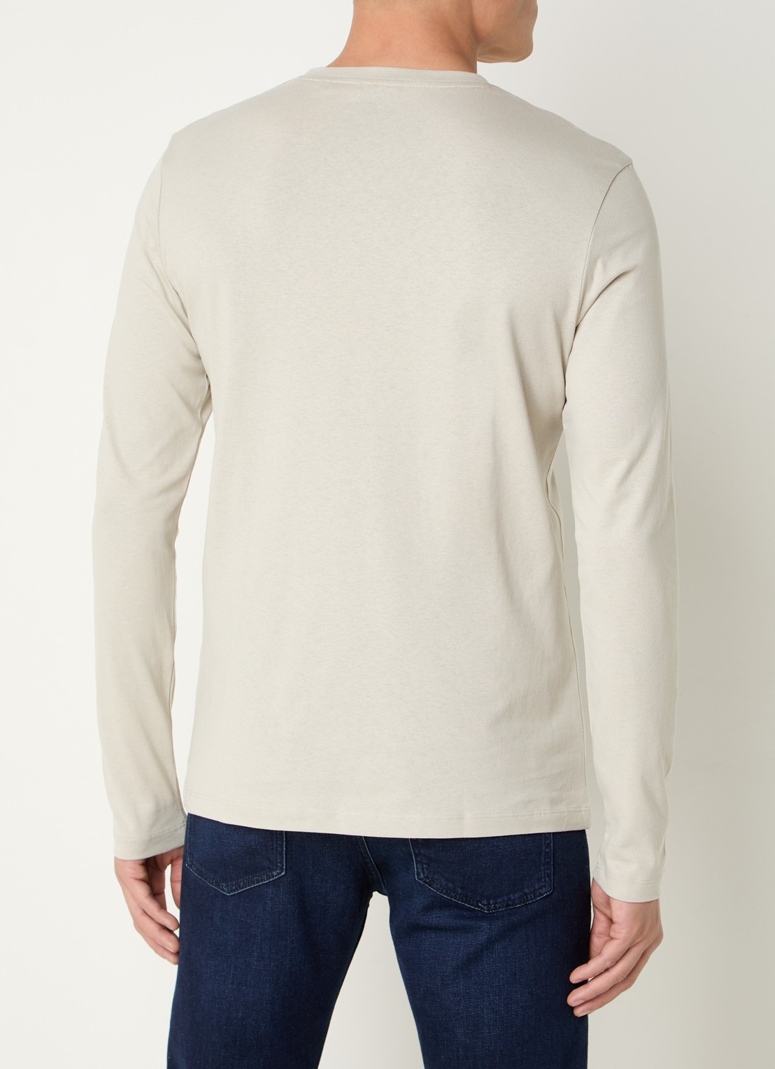 BOSS Tacks longsleeve met logo - achterkant 4 beige