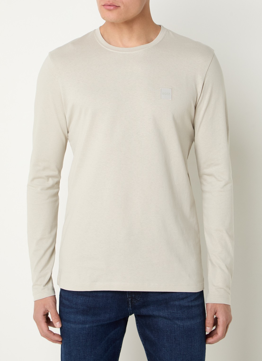 BOSS Tacks longsleeve met logo - detail 3 beige
