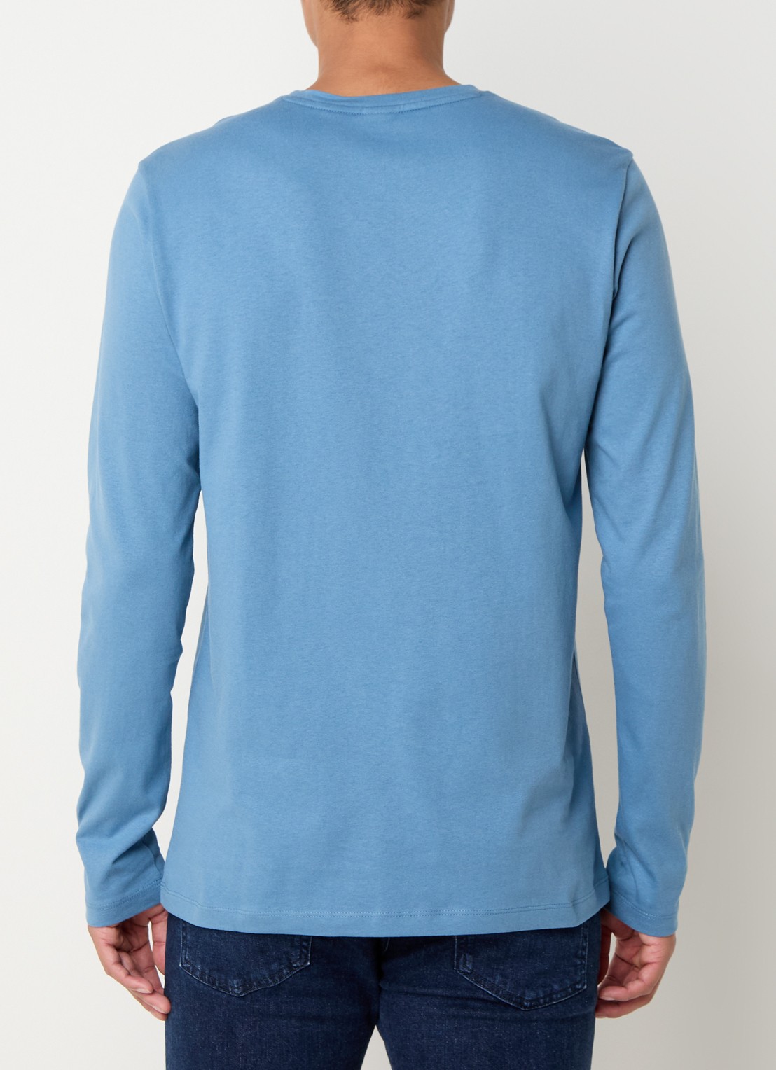 BOSS Tacks longsleeve met logo - achterkant 3 blauwgrijs