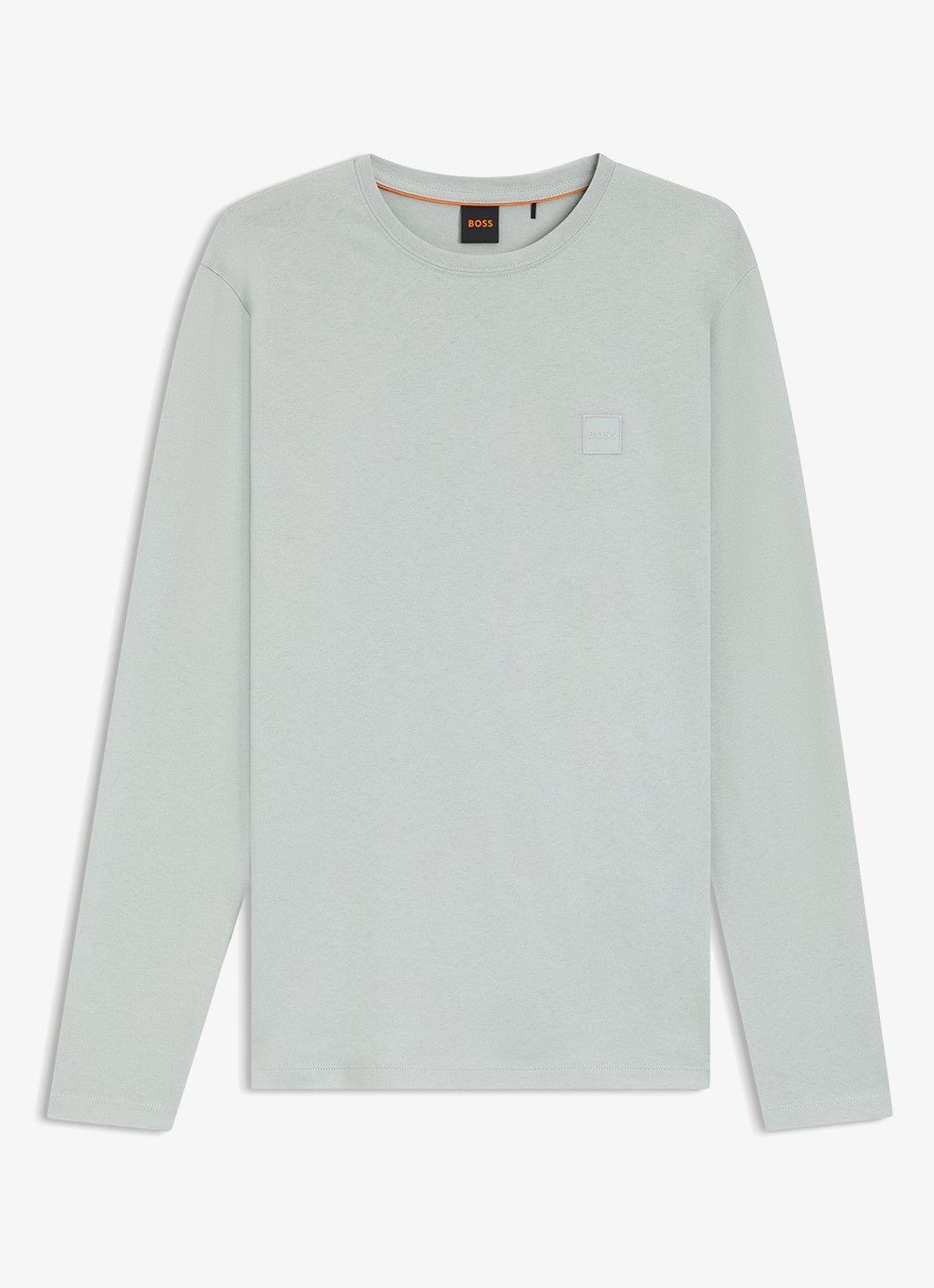 BOSS Tacks longsleeve met logo - voorkant lichtgrijs