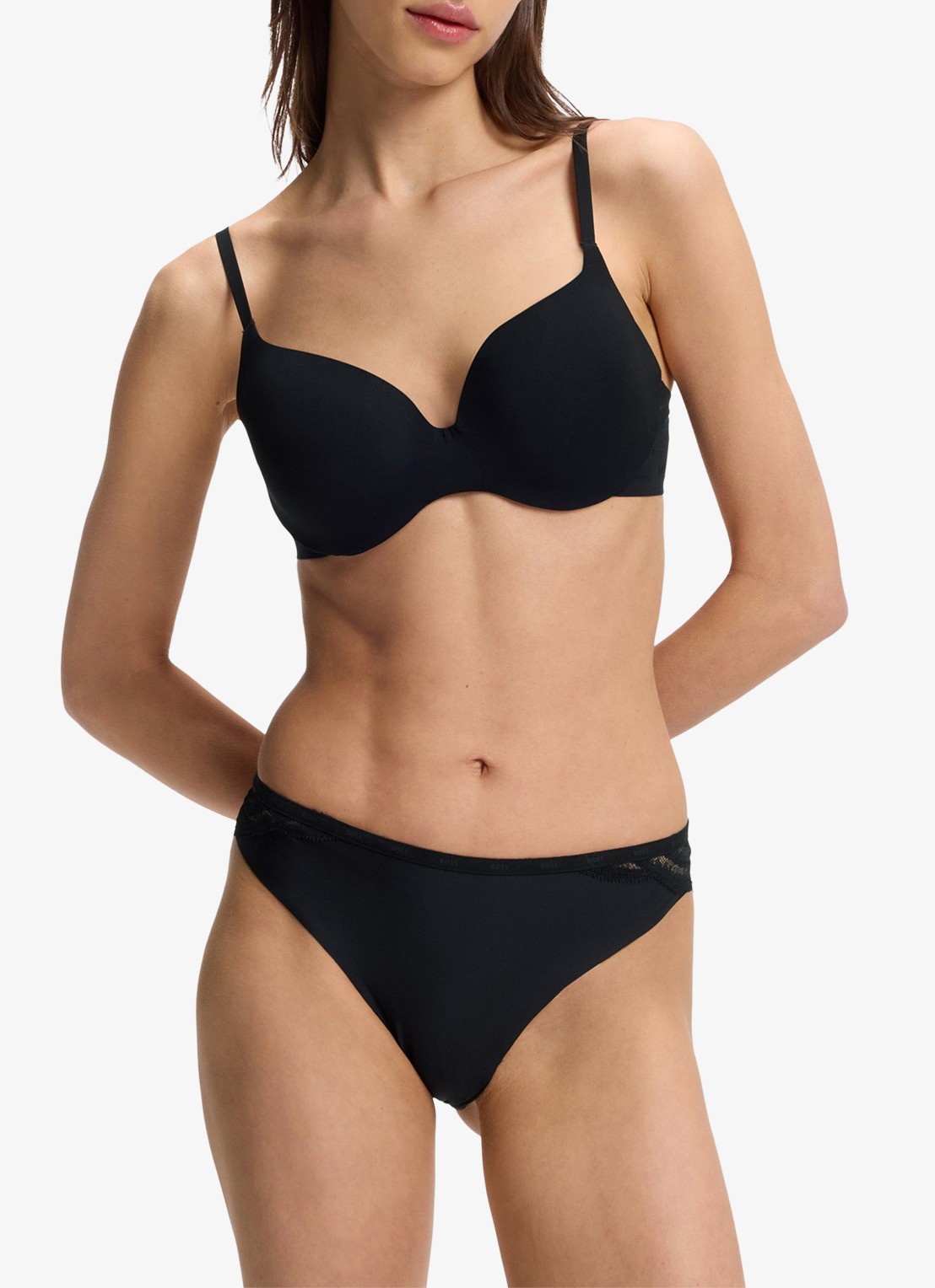 BOSS Tanga met kant 3-pack - voorkant 5 zwart