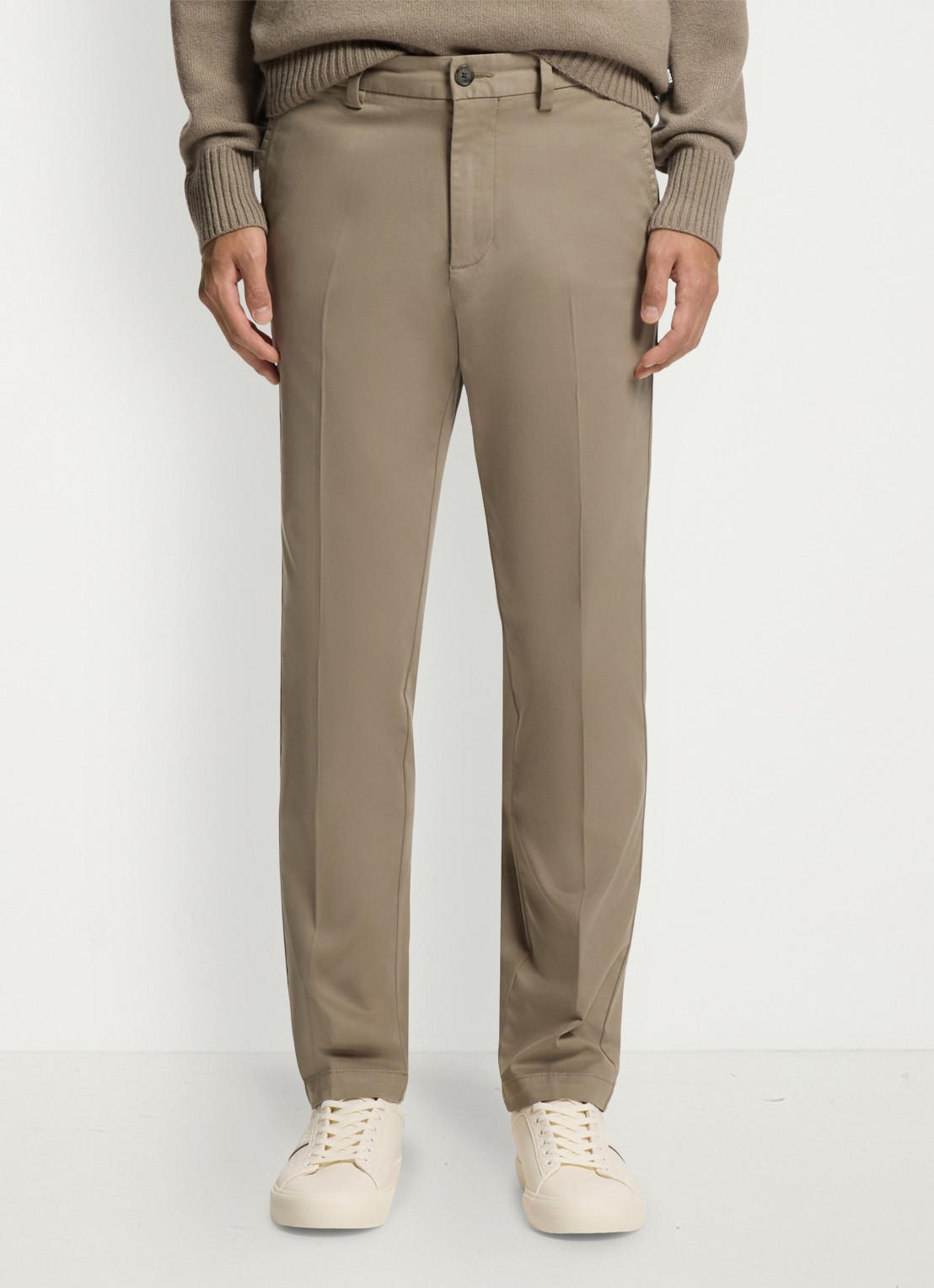 BOSS Tapered fit chino in katoenblend - detail 4 khaki