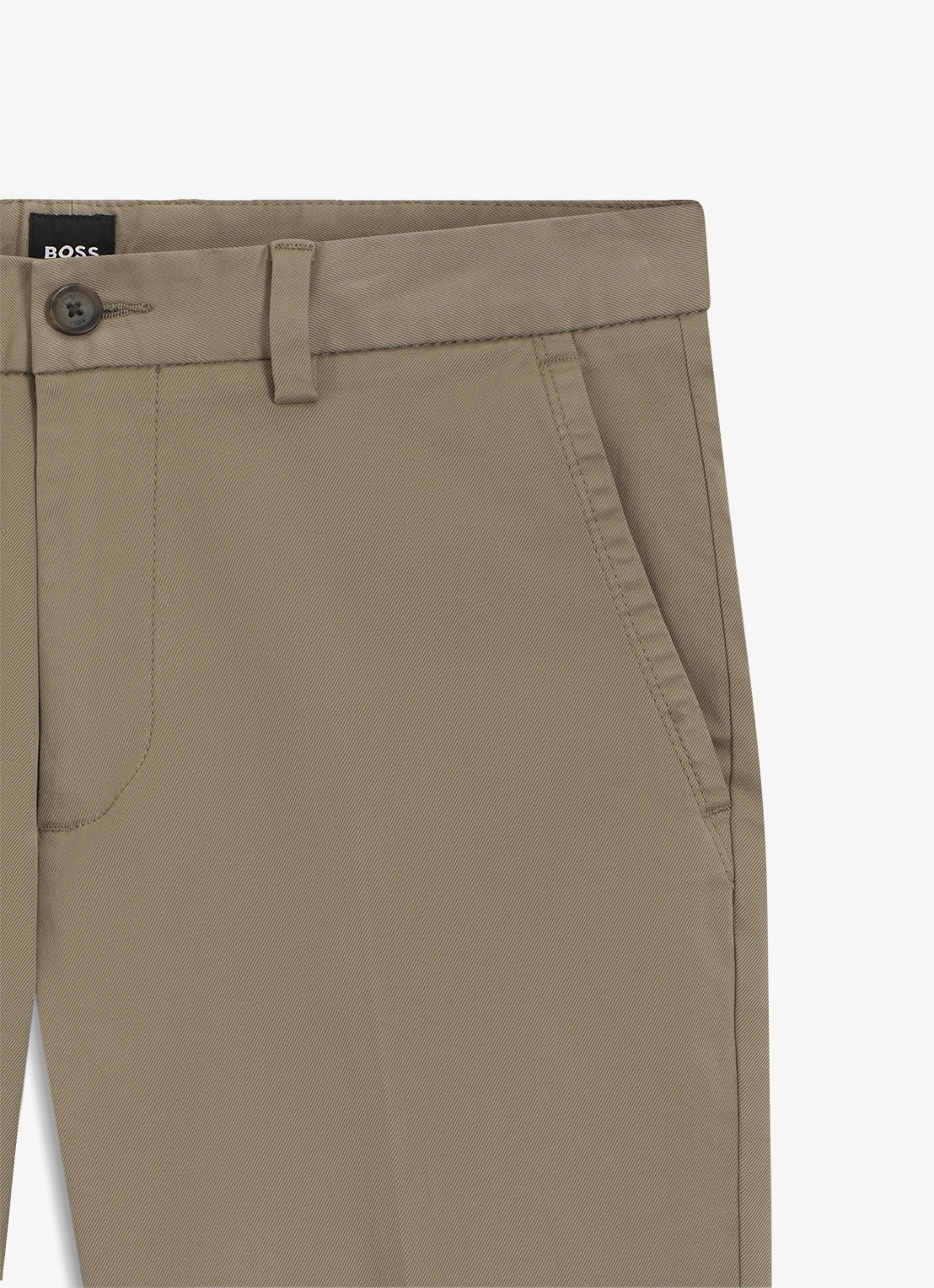 BOSS Tapered fit chino in katoenblend - detail 6 khaki