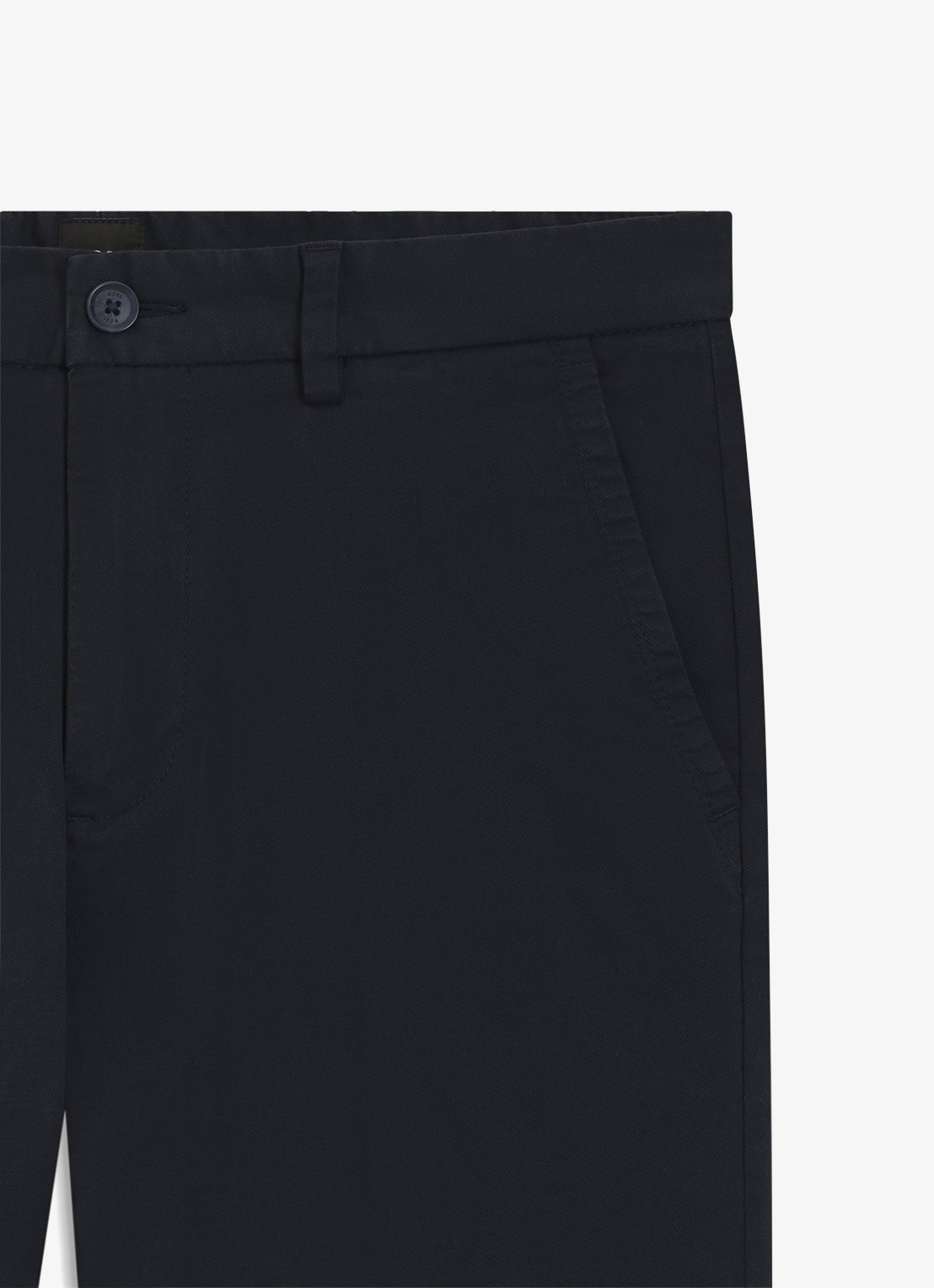 BOSS Tapered fit chino in katoenblend - detail 5 donkerblauw