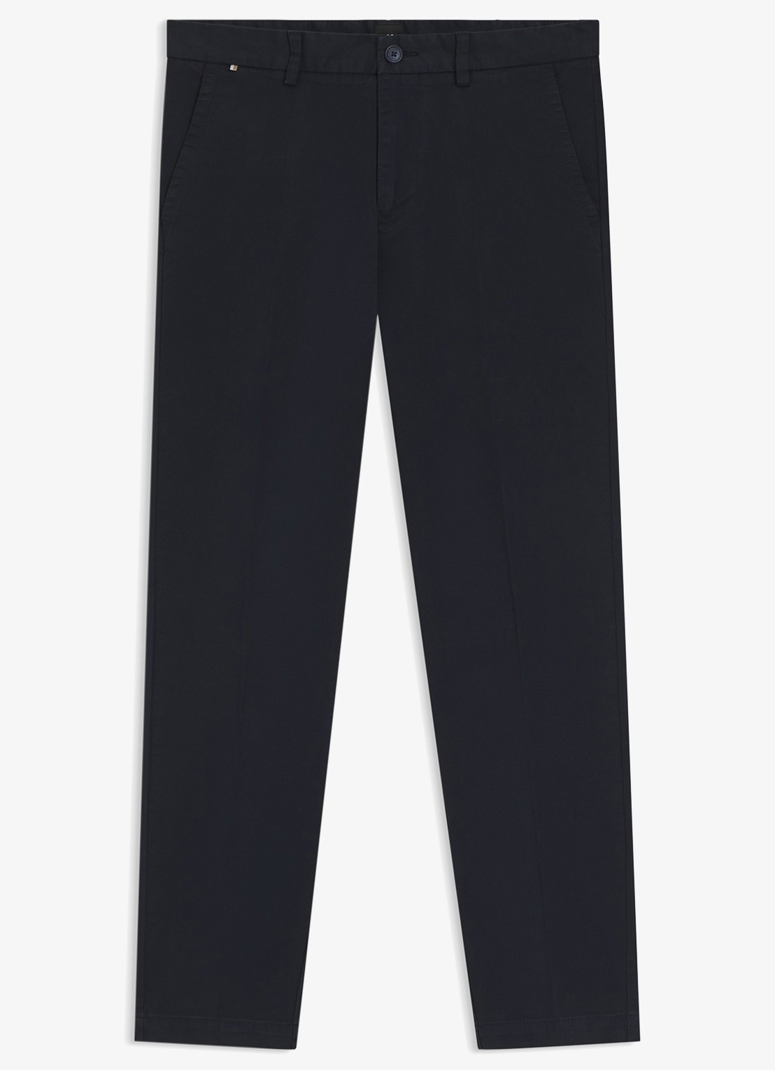 BOSS Tapered fit chino in katoenblend - voorkant donkerblauw