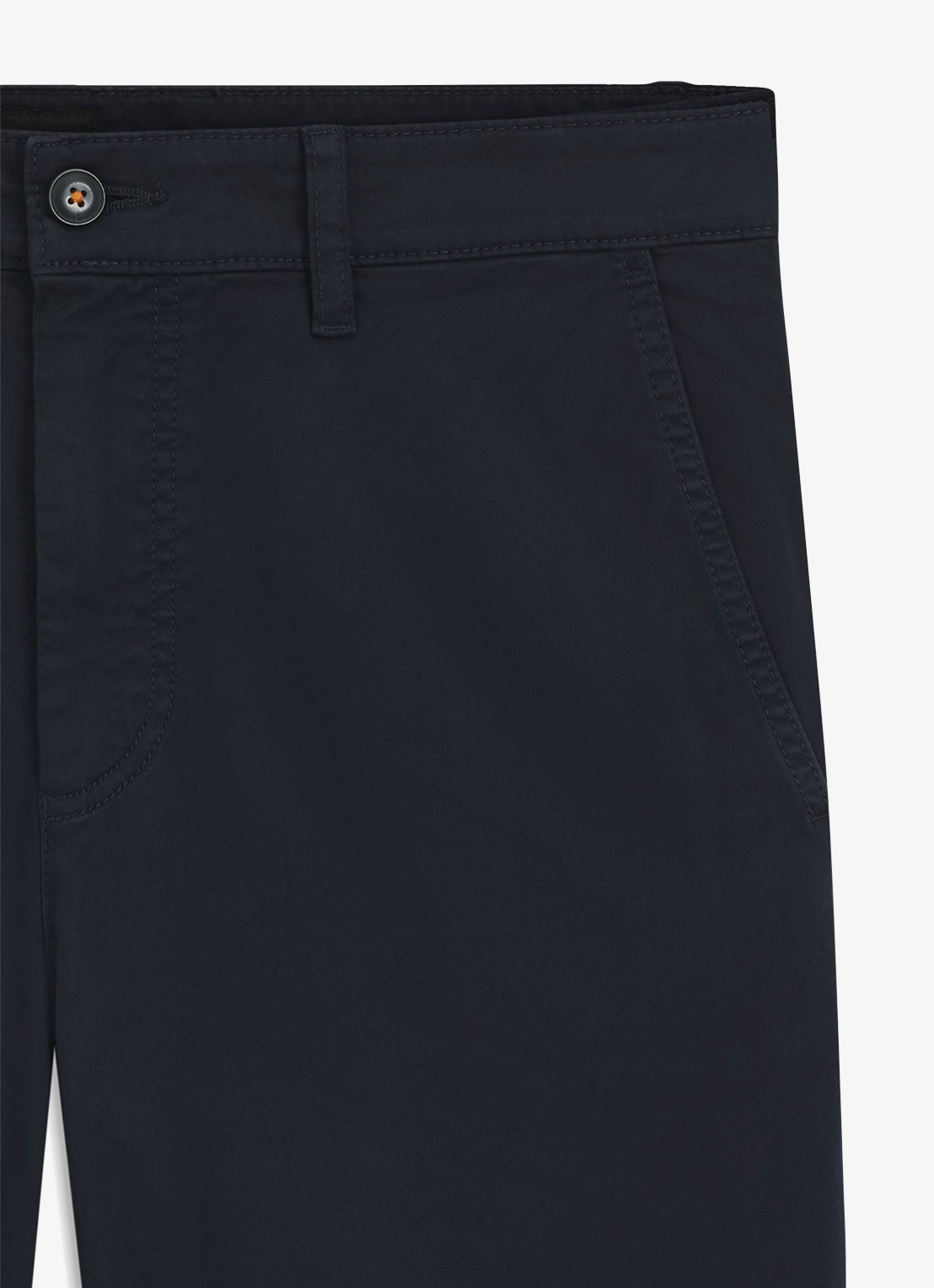 BOSS Tapered fit chino met steekzakken - detail 3 donkerblauw