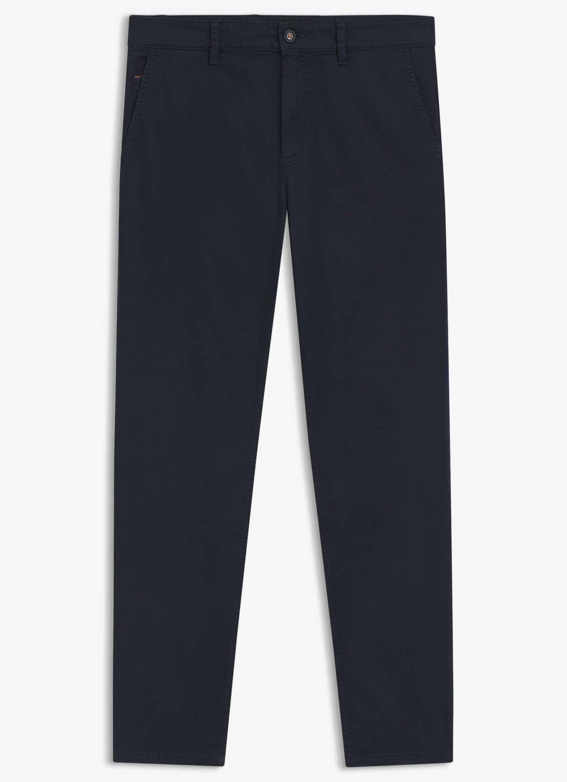BOSS Tapered fit chino met steekzakken - voorkant 6 donkerblauw