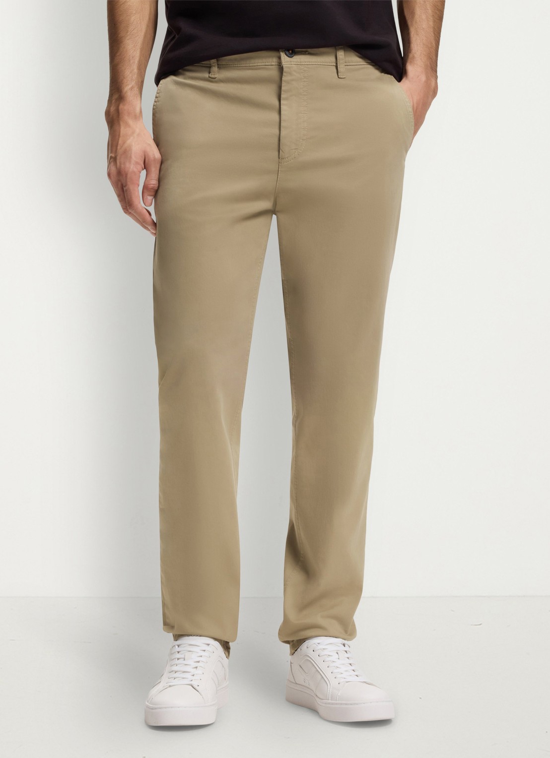 BOSS Tapered fit chino met steekzakken - detail 4 khaki