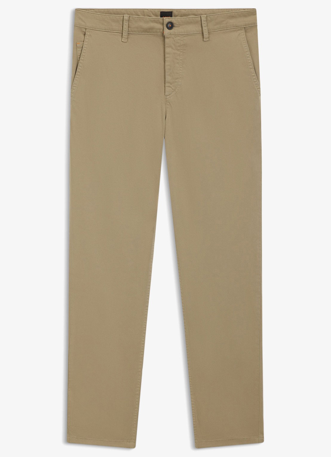BOSS Tapered fit chino met steekzakken - voorkant 2 khaki