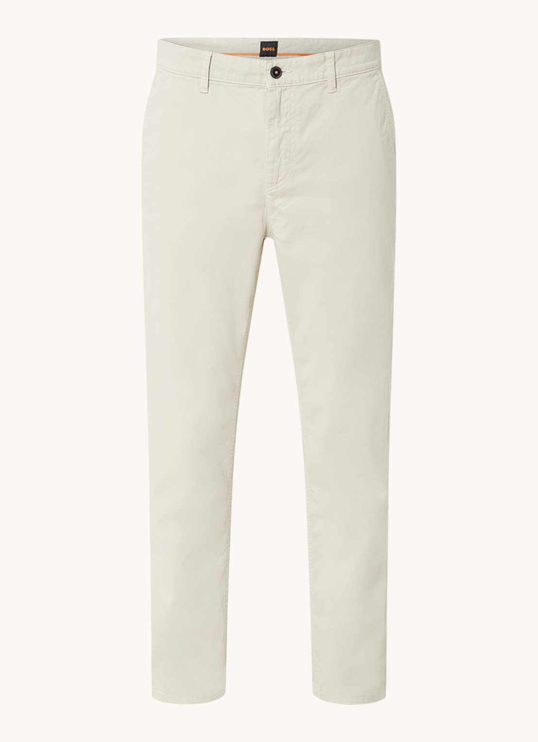 BOSS Tapered fit chino met steekzakken - voorkant 2 beige