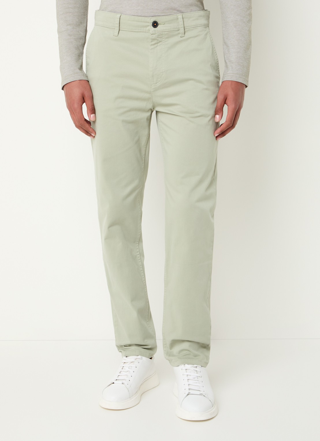 BOSS Tapered fit chino met steekzakken - detail 4 lindegroen