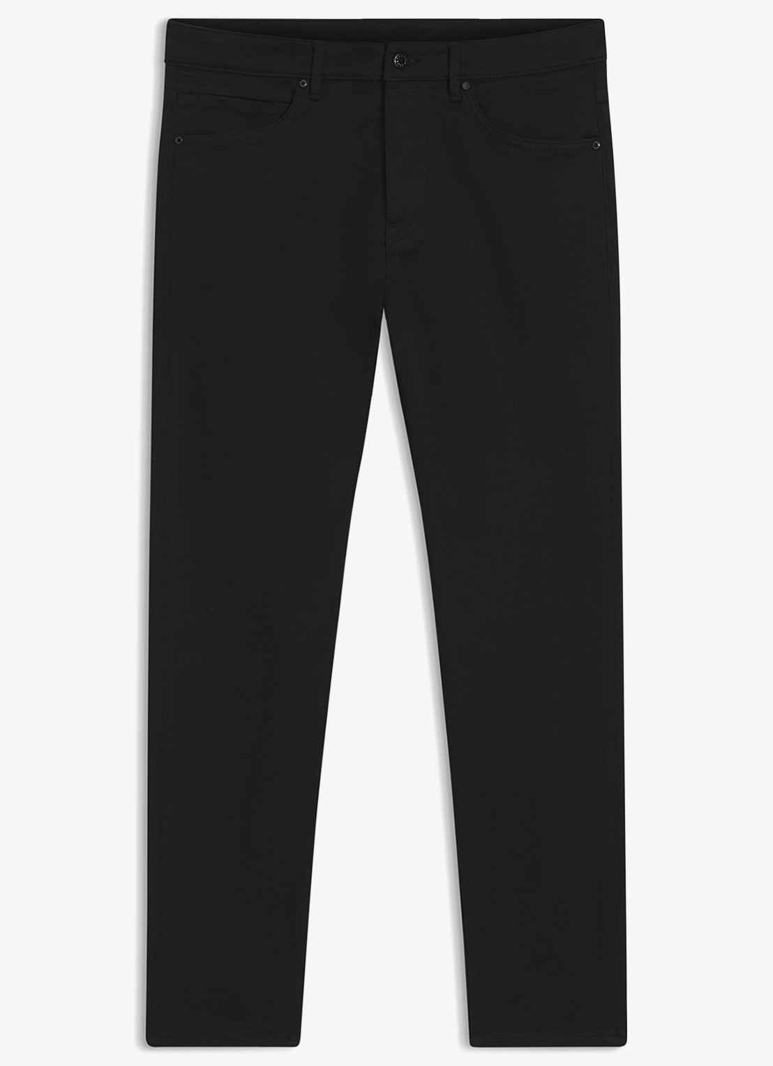 BOSS Tapered fit jeans met steekzakken - voorkant 5 zwart