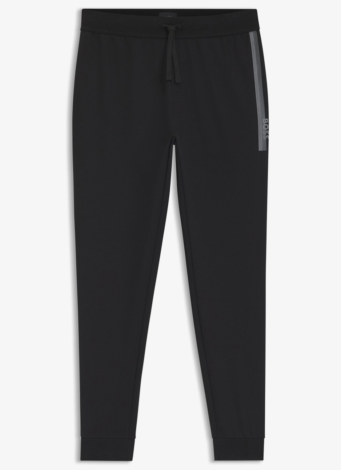 BOSS Tapered fit joggingbroek met logo  - voorkant 4 black-004 / zwart