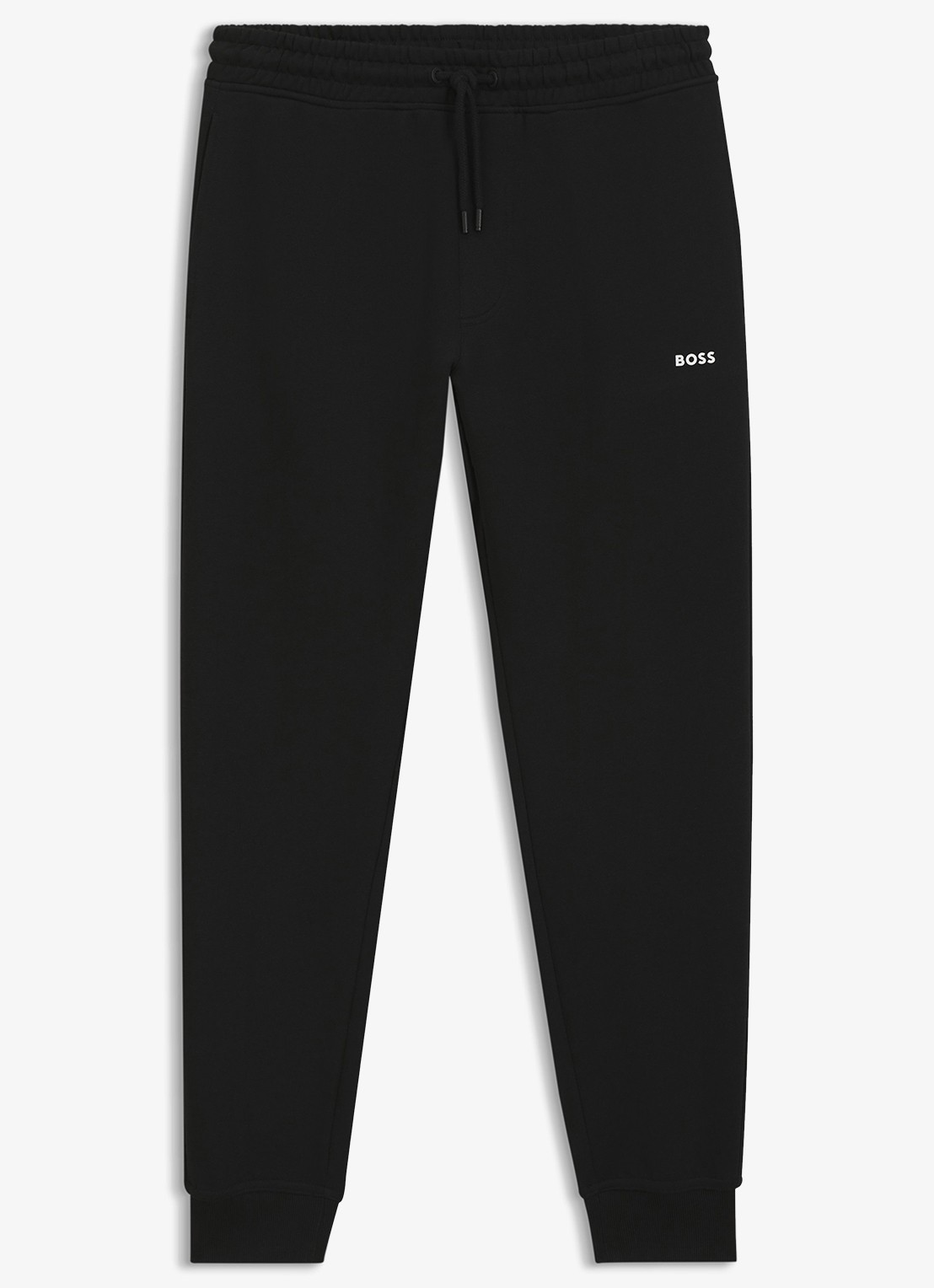 BOSS Tapered fit joggingbroek met logo - voorkant zwart