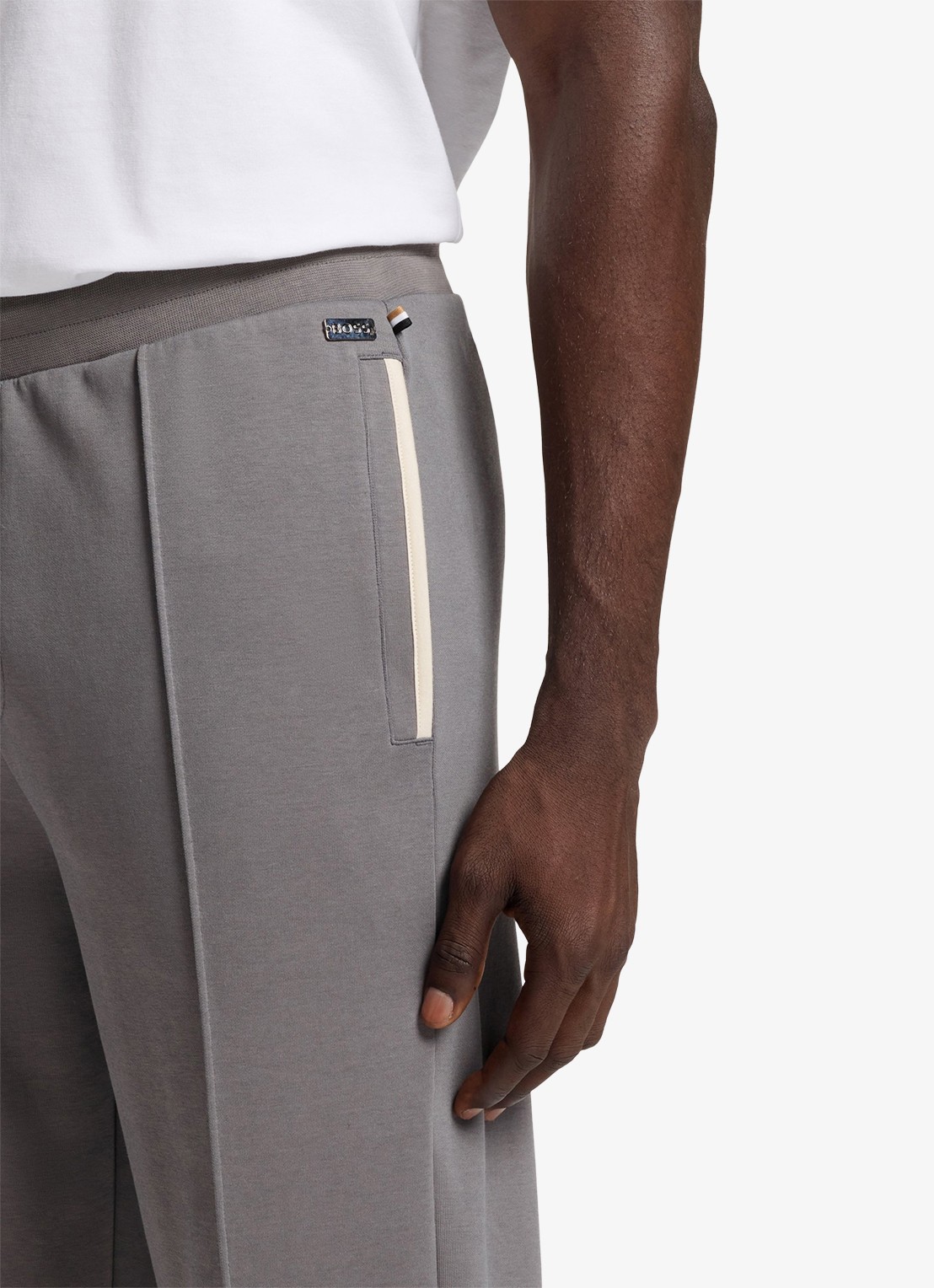 BOSS Tapered fit joggingbroek met steekzakken - detail 5 grijs