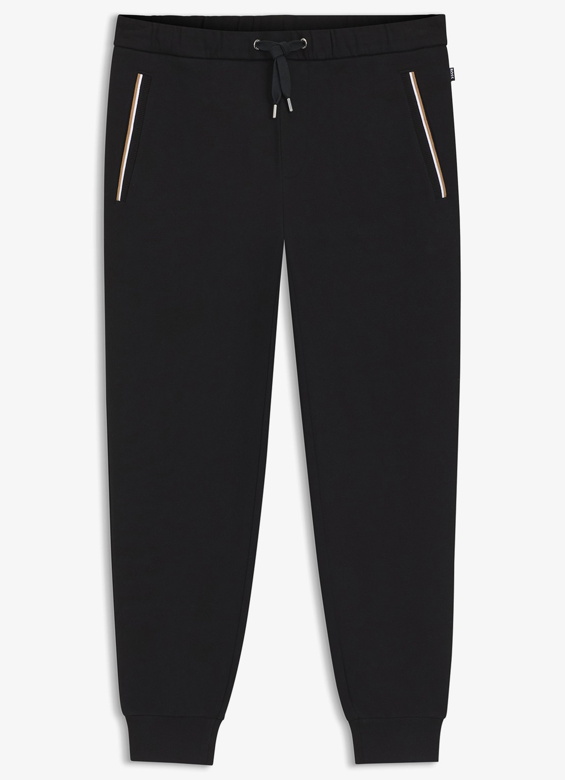 BOSS Tapered fit joggingbroek met steekzakken - voorkant 2 zwart