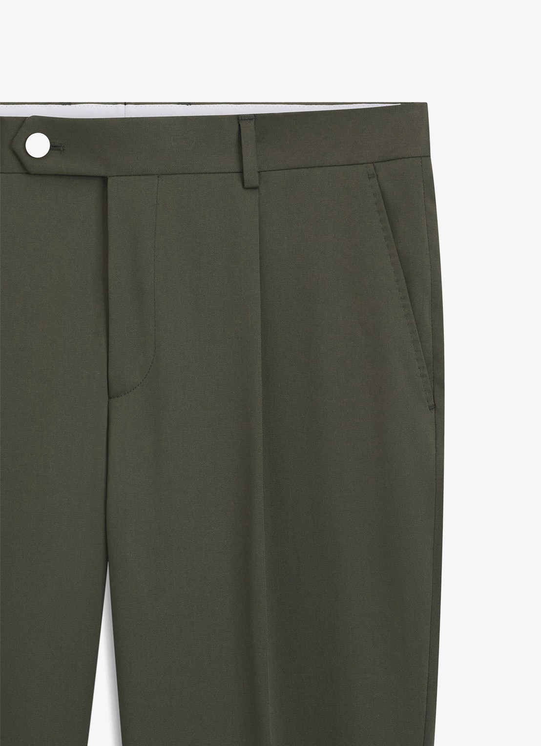 BOSS Tapered fit pantalon in katoenblend - detail 4 legergroen
