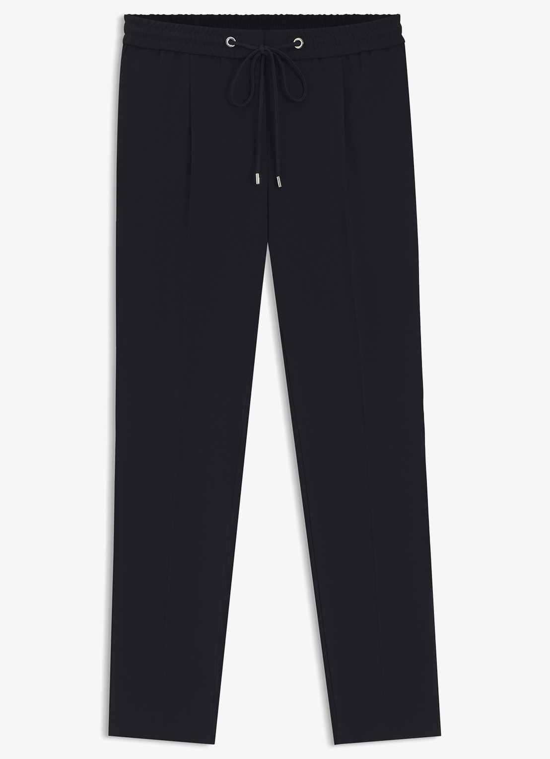 BOSS Tariyanah mid waist slim fit pantalon met stretch - voorkant donkerblauw