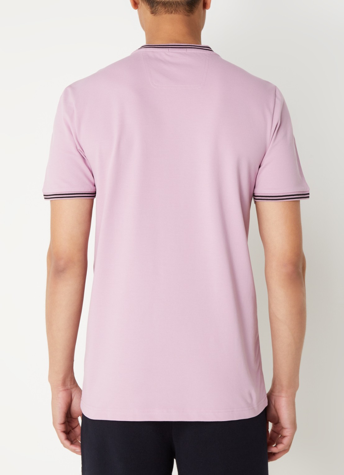 BOSS Taul T-shirt met logo en stretch - achterkant 3 oudroze