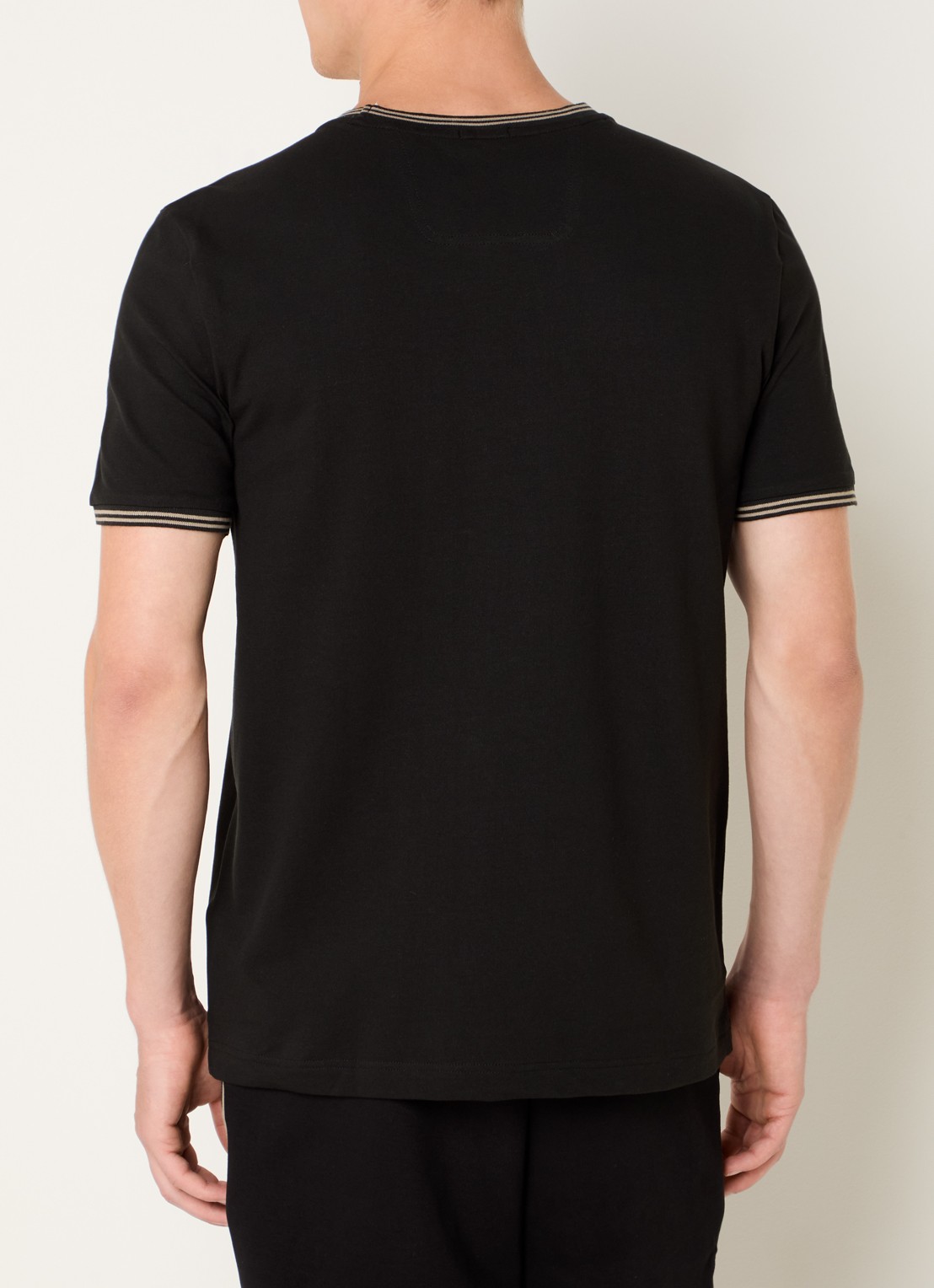 BOSS Taul T-shirt met logo en stretch - achterkant 4 zwart