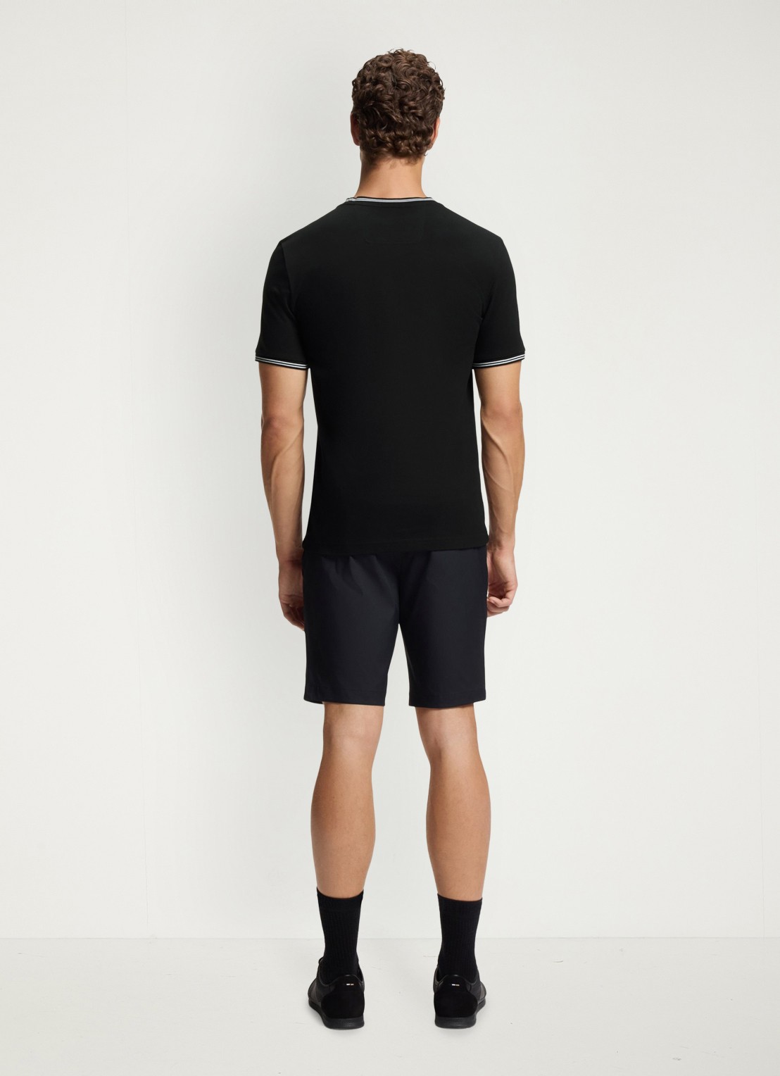 BOSS Taul T-shirt met logo en stretch - achterkant 5 zwart